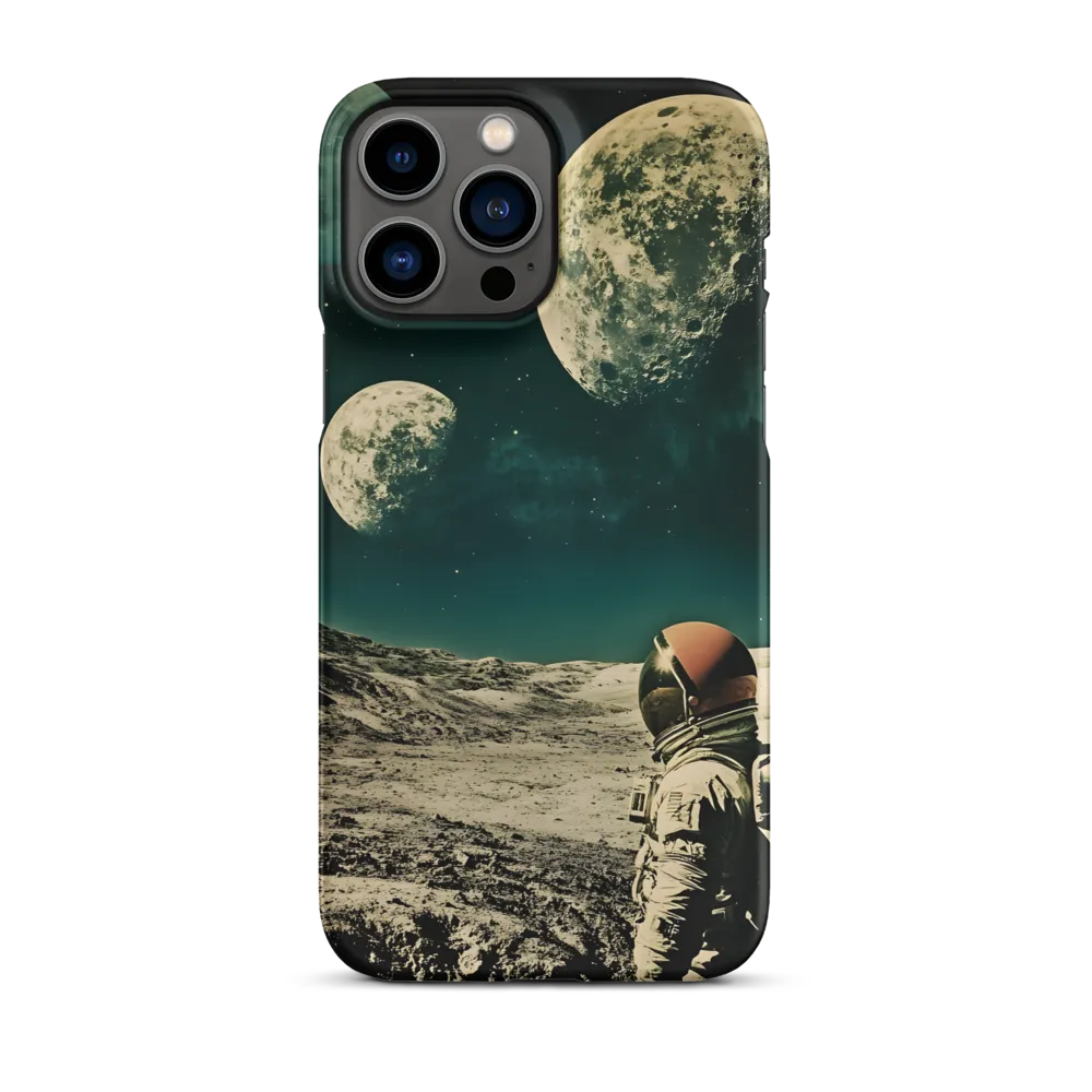 Astronaut on Lunar Landscape with Moons | Phone Case