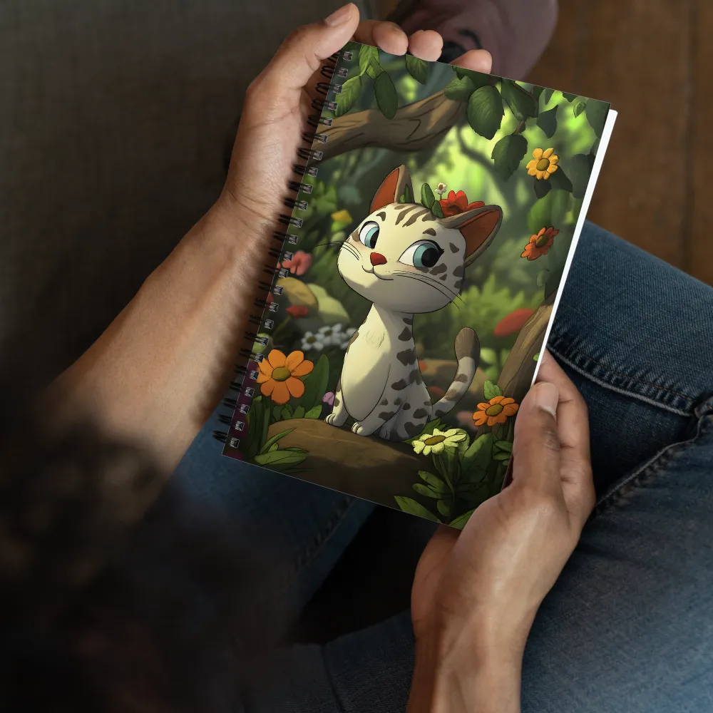 Whimsical Forest Kitten 
 Spiral Notebook | 140 pages