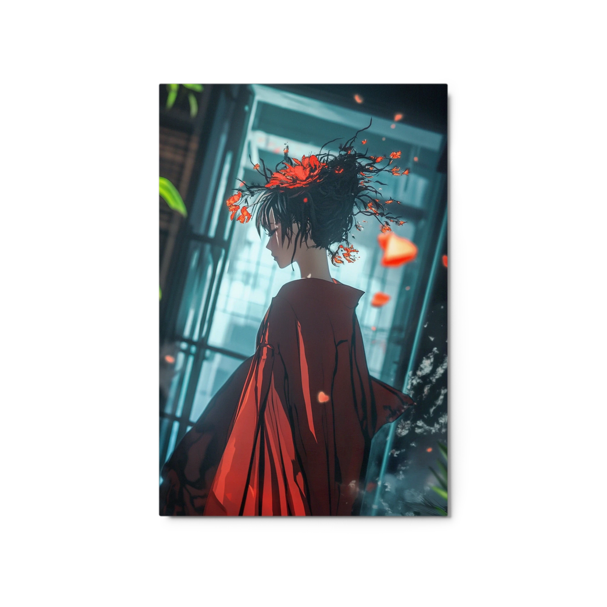 Woman in Red Kimono