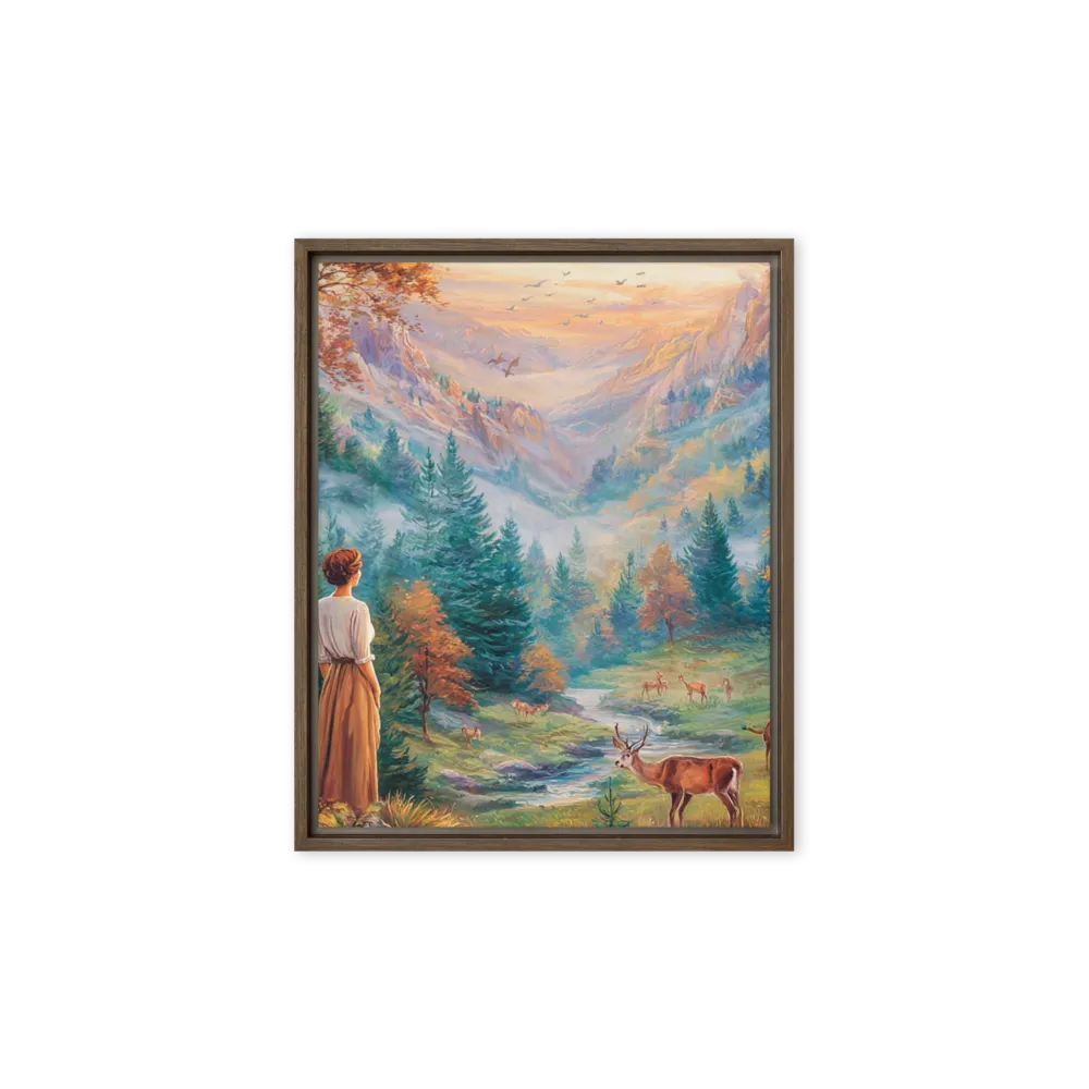 The Golden Valley 
 Poster with Red oak Frame | 18″x 18″