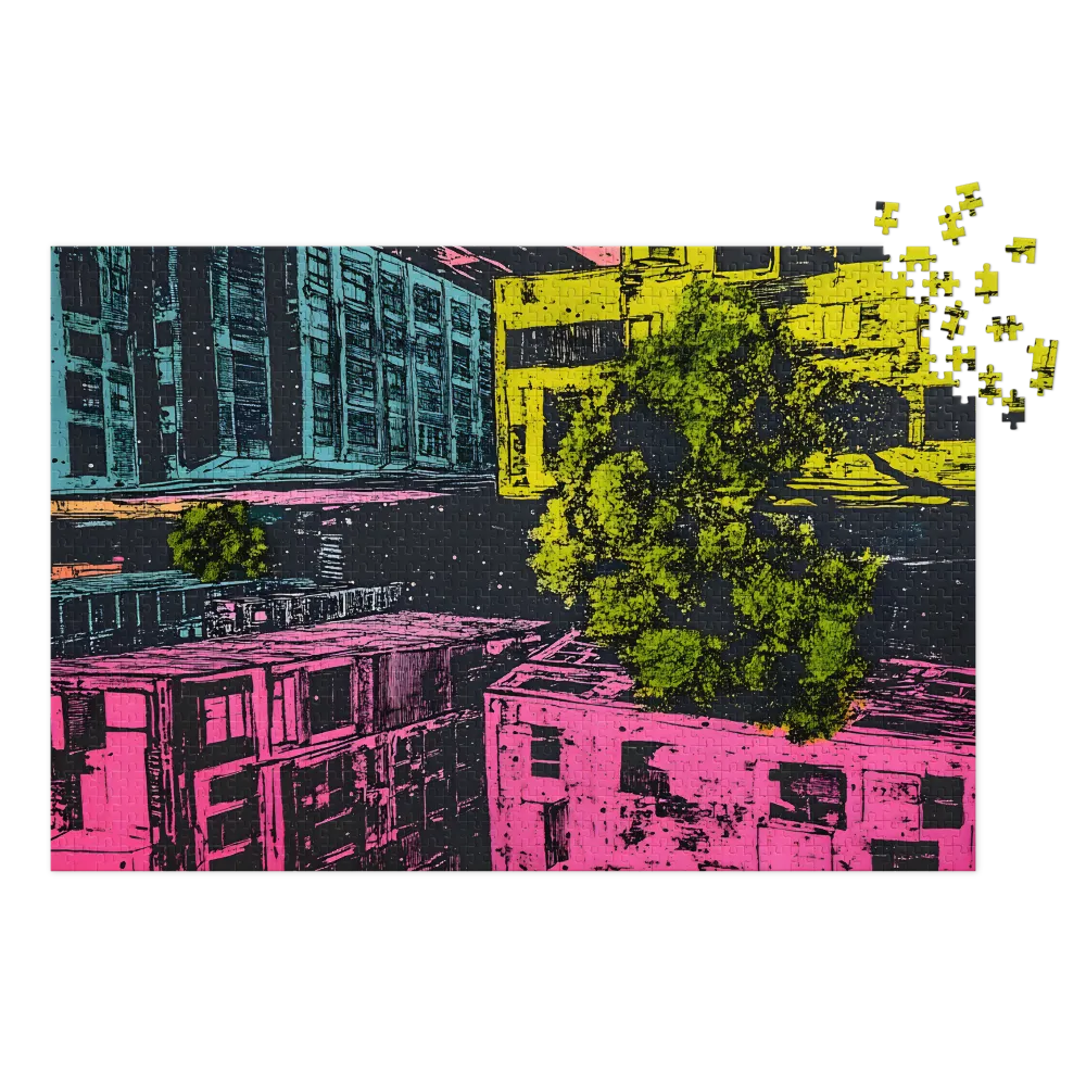 Paisagem Urbana Cromática Aérea 
 Puzzle em caixa de metal
