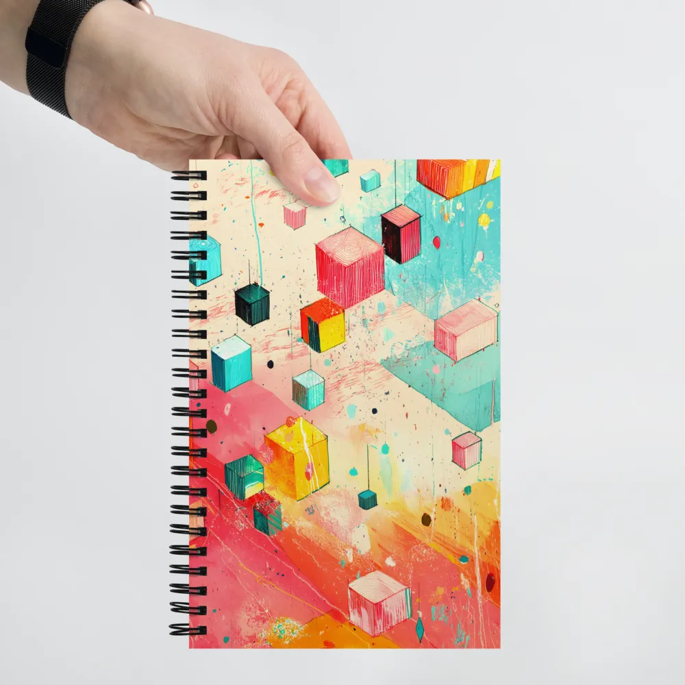 Floating Geometric Cubes 
 Spiral Notebook | 140 pages