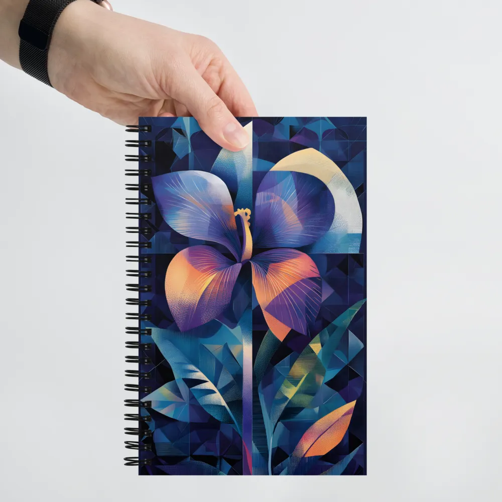 Luminous Geometric Iris 
 Spiral Notebook | 140 pages