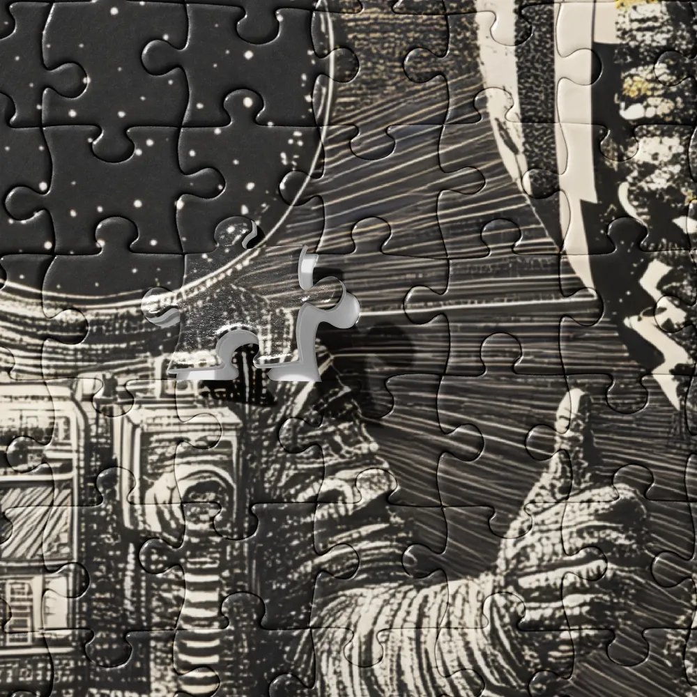 Cosmic Wanderer's Thumbs-Up 
 Jigsaw Puzzle in Tin Box