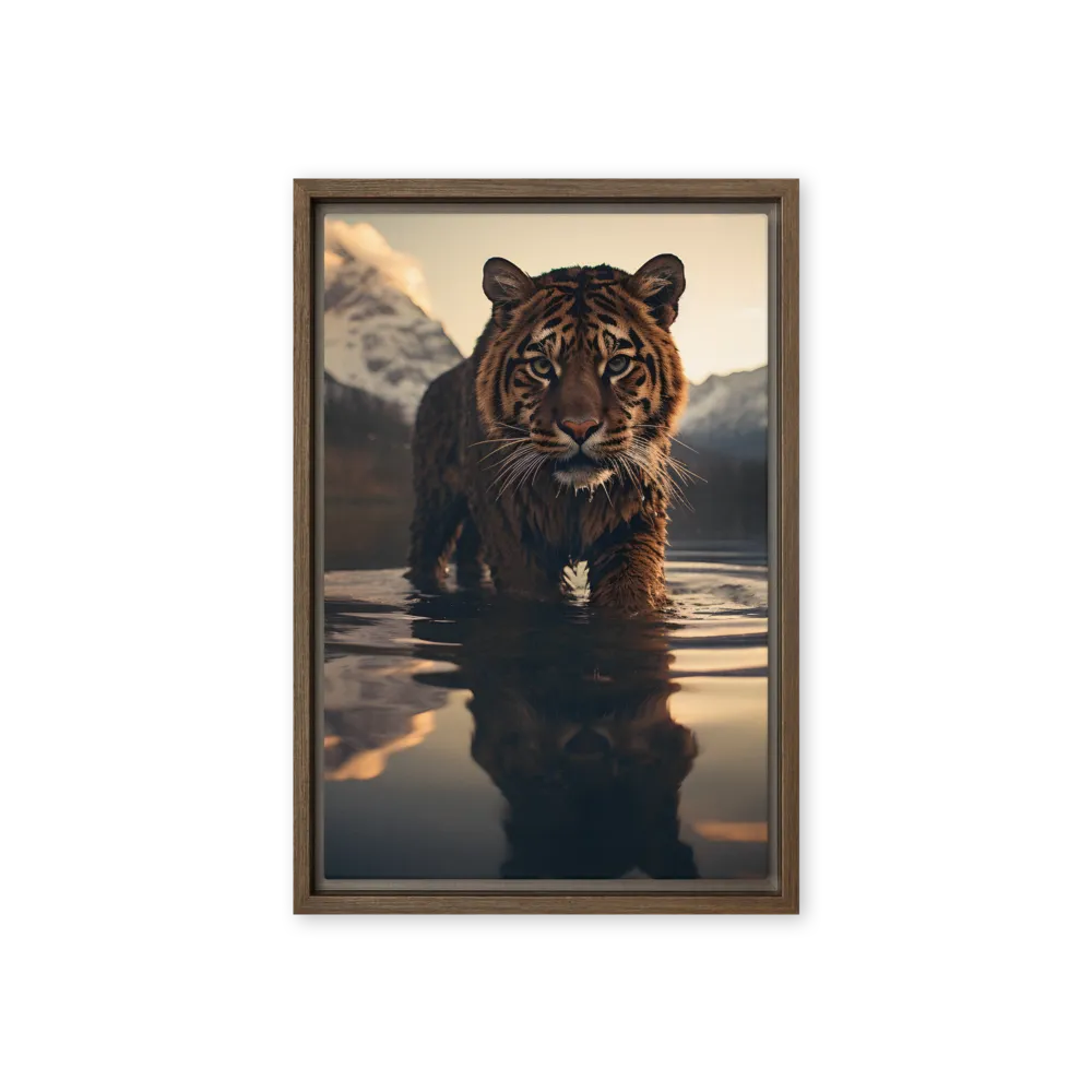 Golden Hour Reflection 
 Canvas with Brown Frame