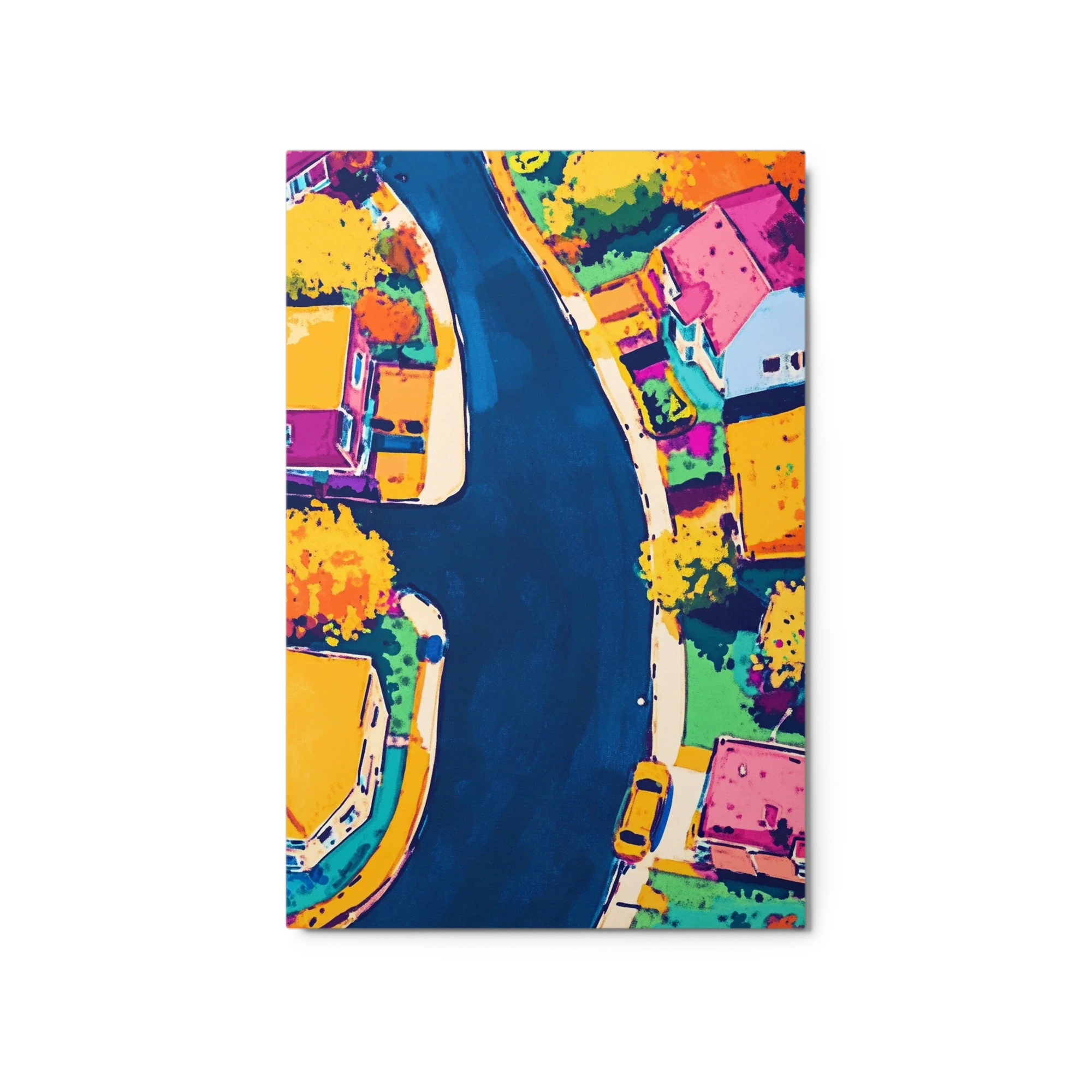 Colorful Aerial Street Scene