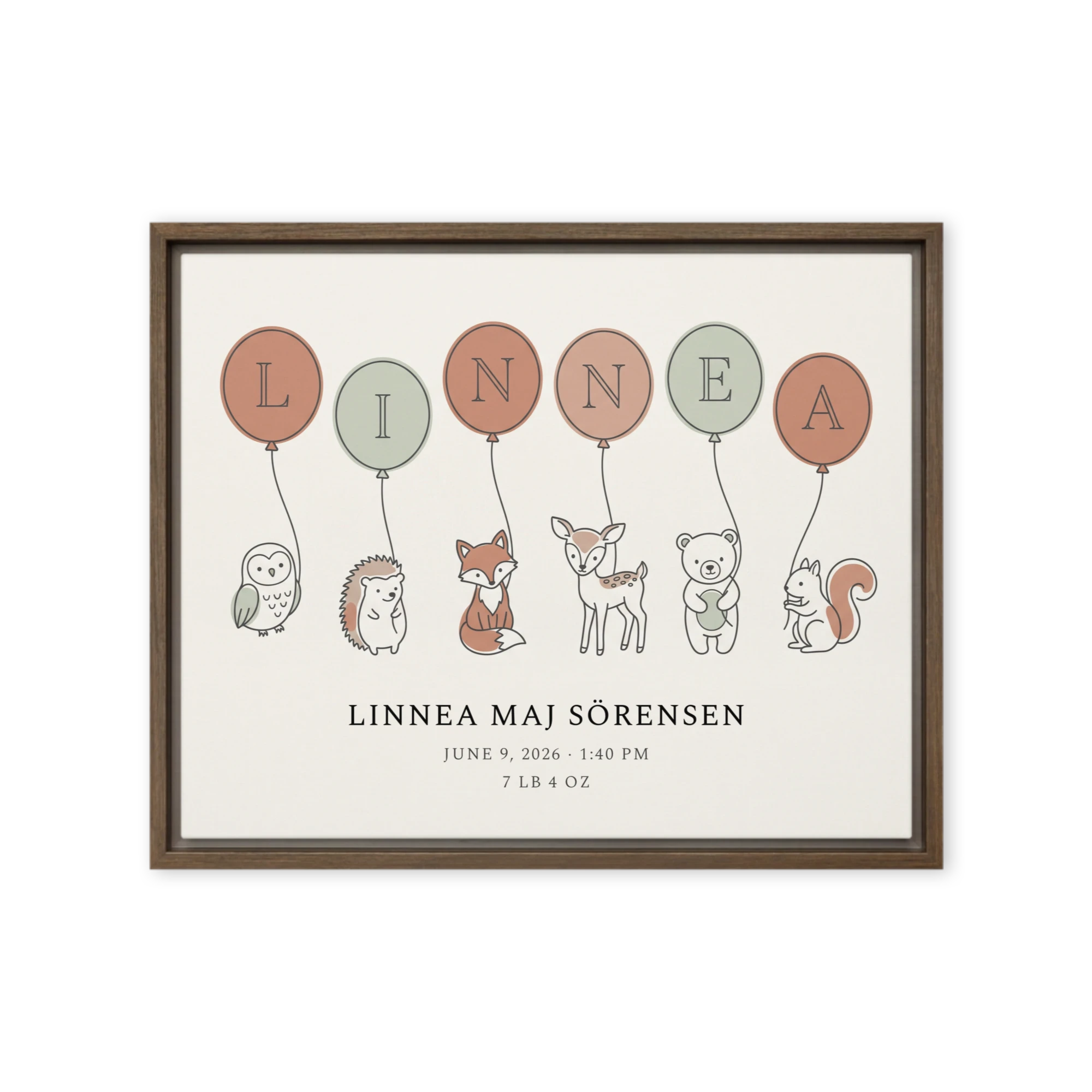 Nursery Name Art — Line-Art Balloons