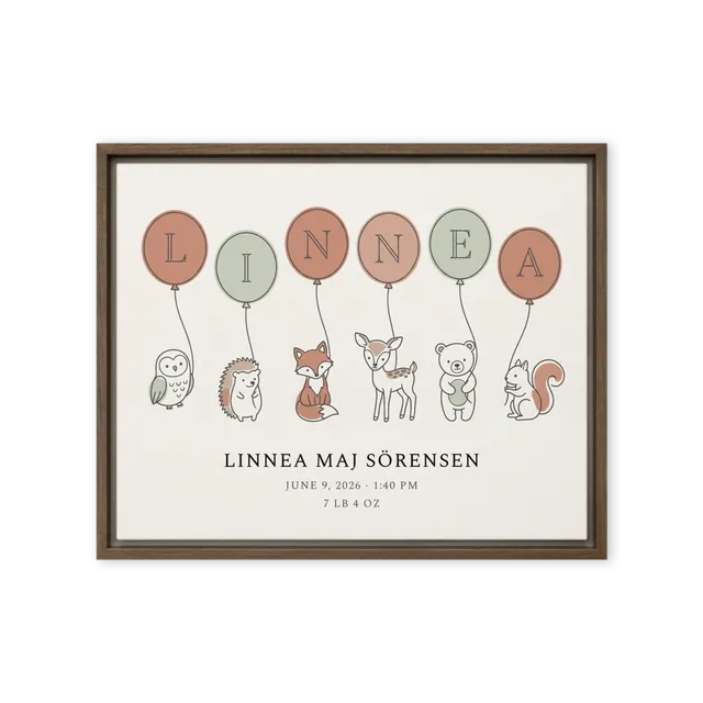 Nursery Name Art — Line-Art Balloons