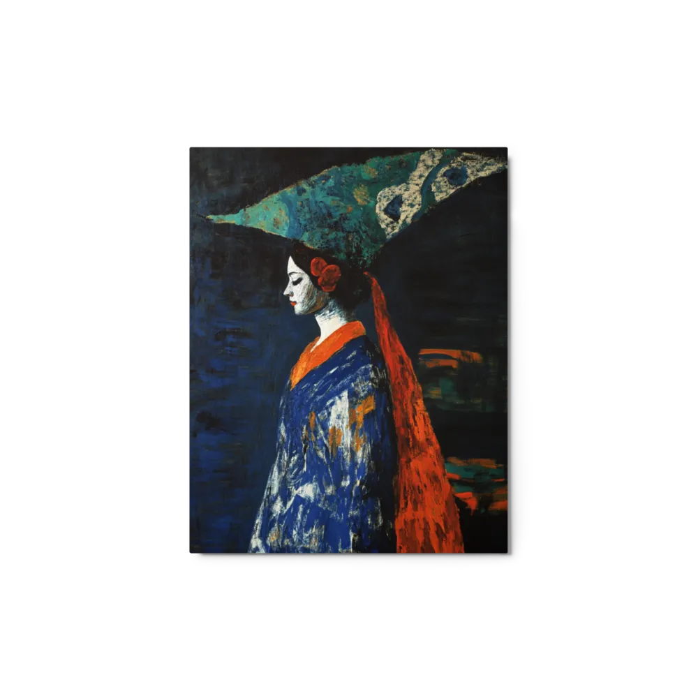 The Teal Headdress 
 Metal Print | 16″x 20″