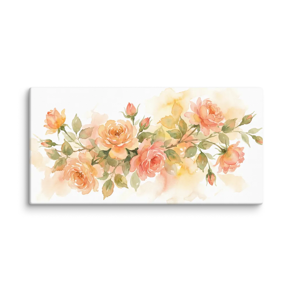 Delicate Rose Bloom 
 Canvas | 12″x 24″