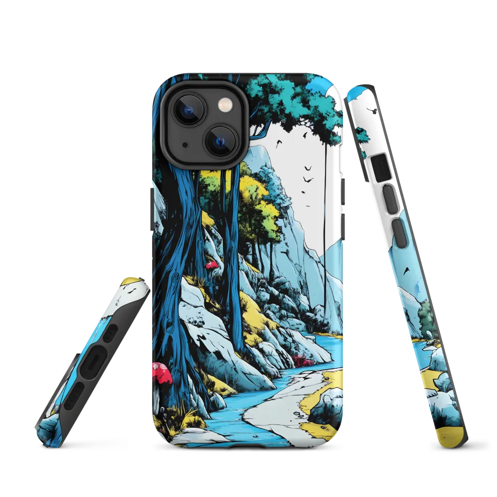 Vibrant Landscape with River and Trees | Phone Case