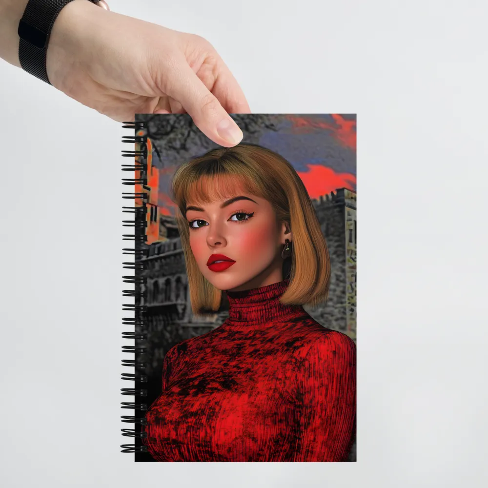 Crimson Elegance at Twilight 
 Spiral Notebook | 140 pages