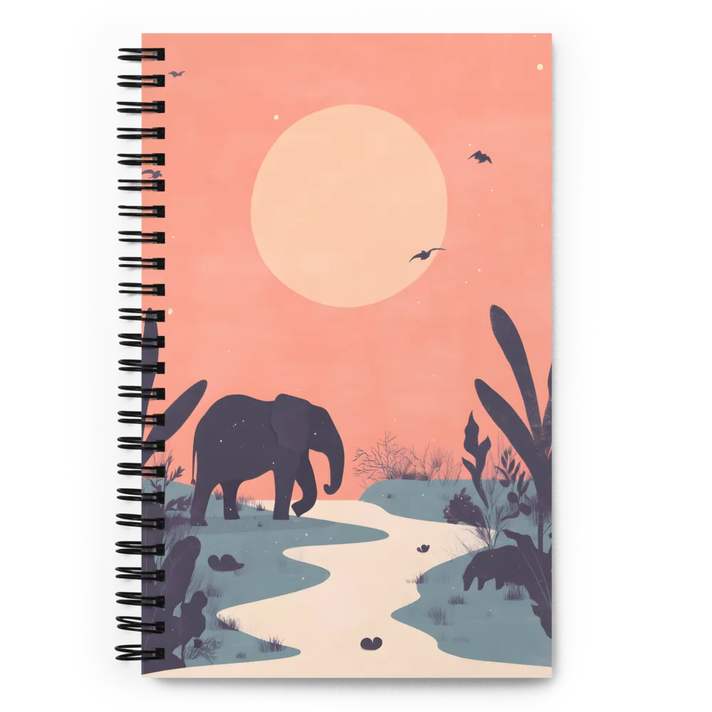 Twilight Elephant Walk 
 Spiral Notebook | 140 pages