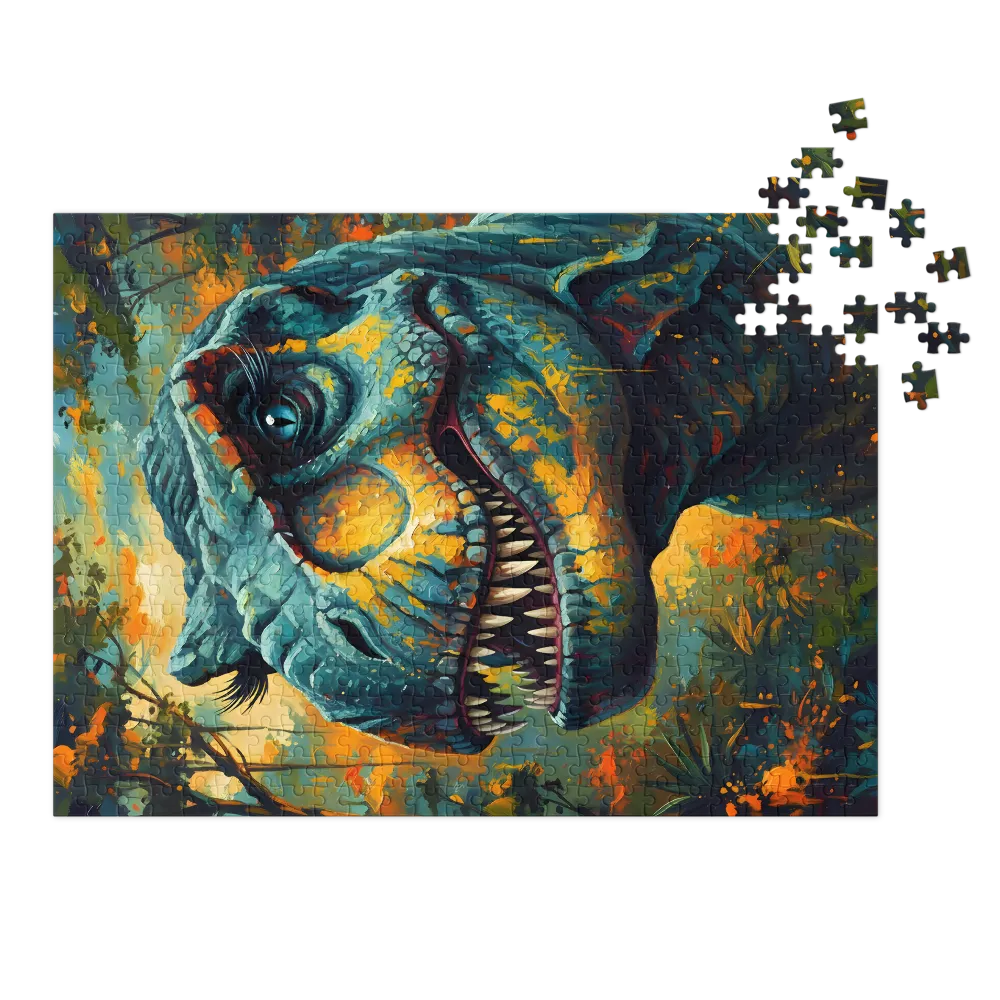 Teal Tyrant — T. rex Painting