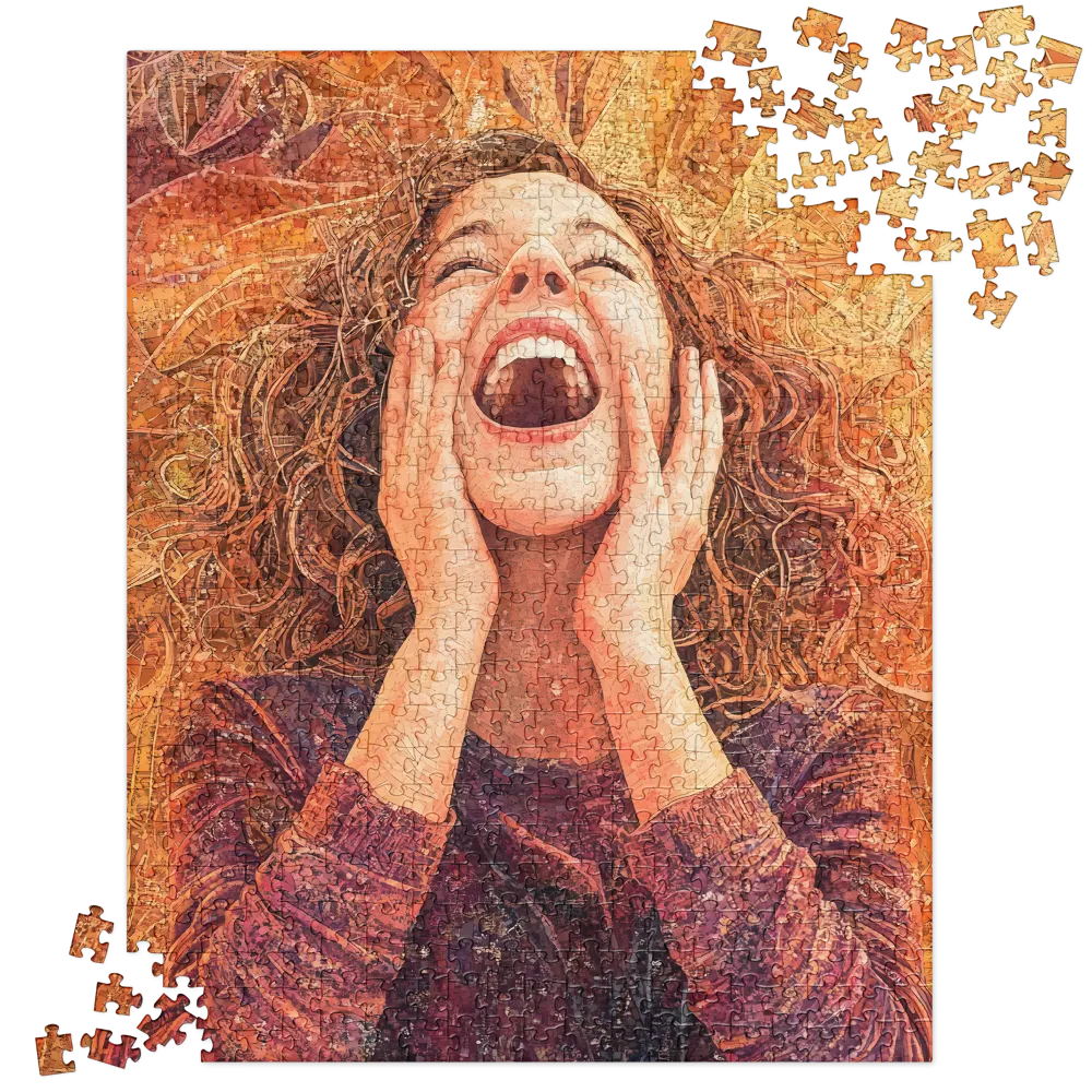 Exuberant Mosaic Portrait 
 Jigsaw Puzzle in Tin Box