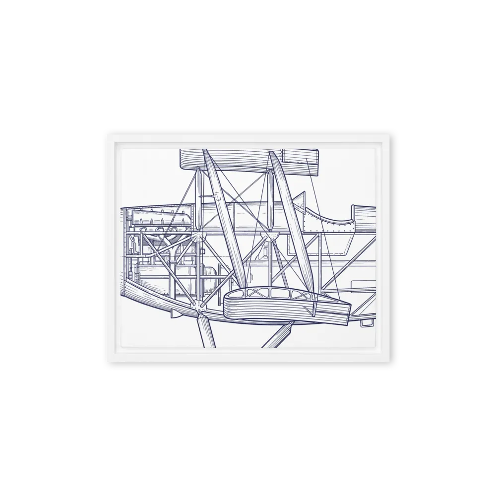 Vintage Biplane Blueprint 
 Canvas | 12″x 18″