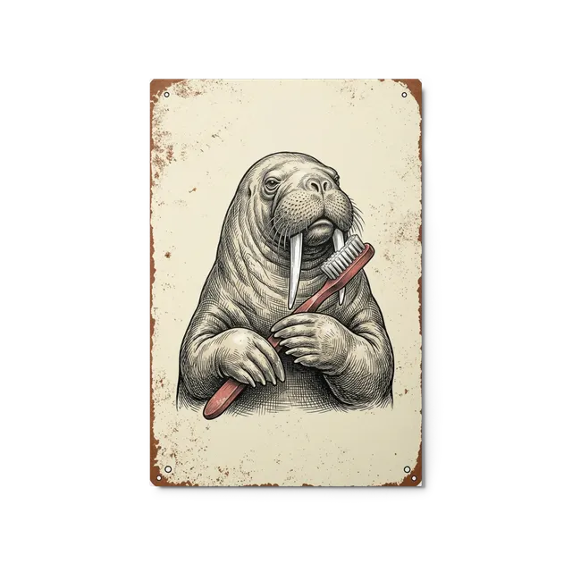 The Walrus's Dental Routine | Art Print