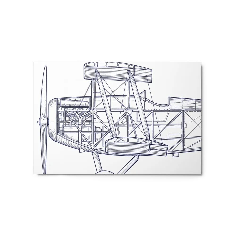 Vintage Biplane Blueprint 
 Canvas | 20″x 30″