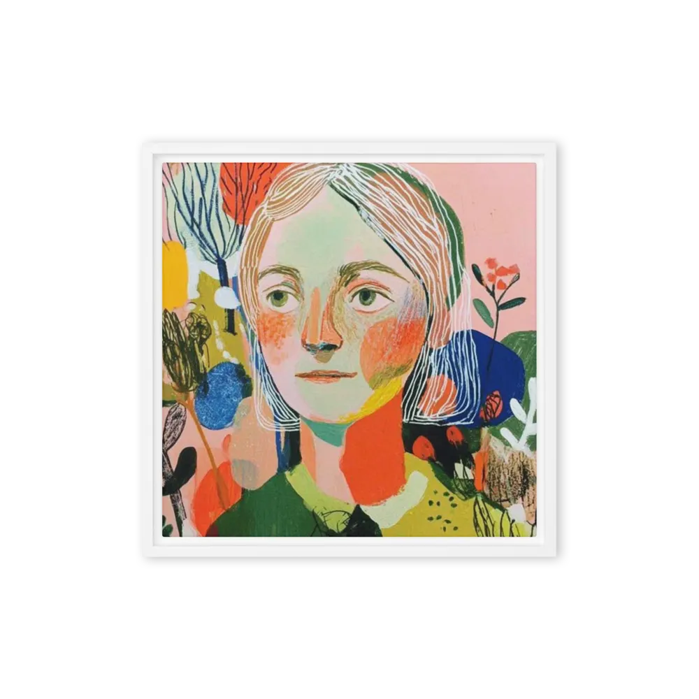 Flora and Her Thoughts 
 Metal Print | 12″x 12″