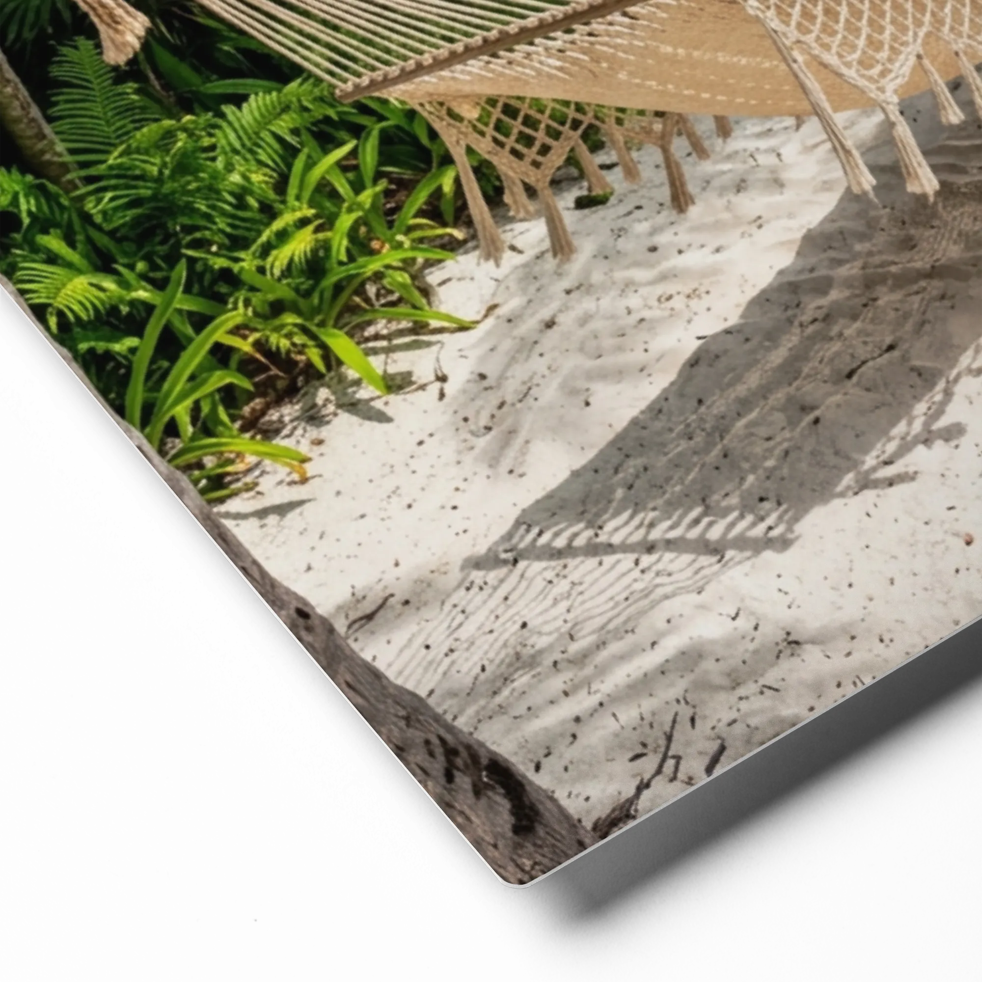 Tropical Beach Hammock 
 Canvas with Black Frame