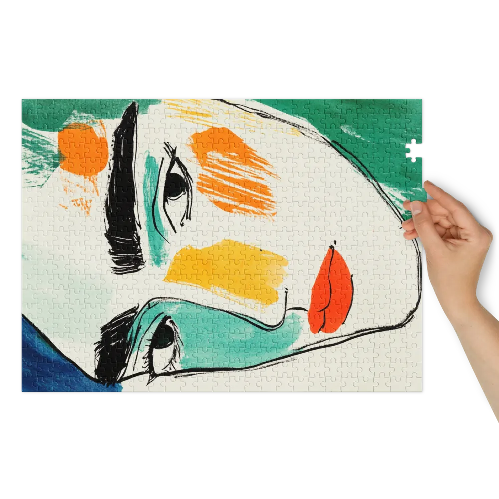 Abstract Portrait in Bold Colors | Jigsaw Puzzle (252/520 pieces)