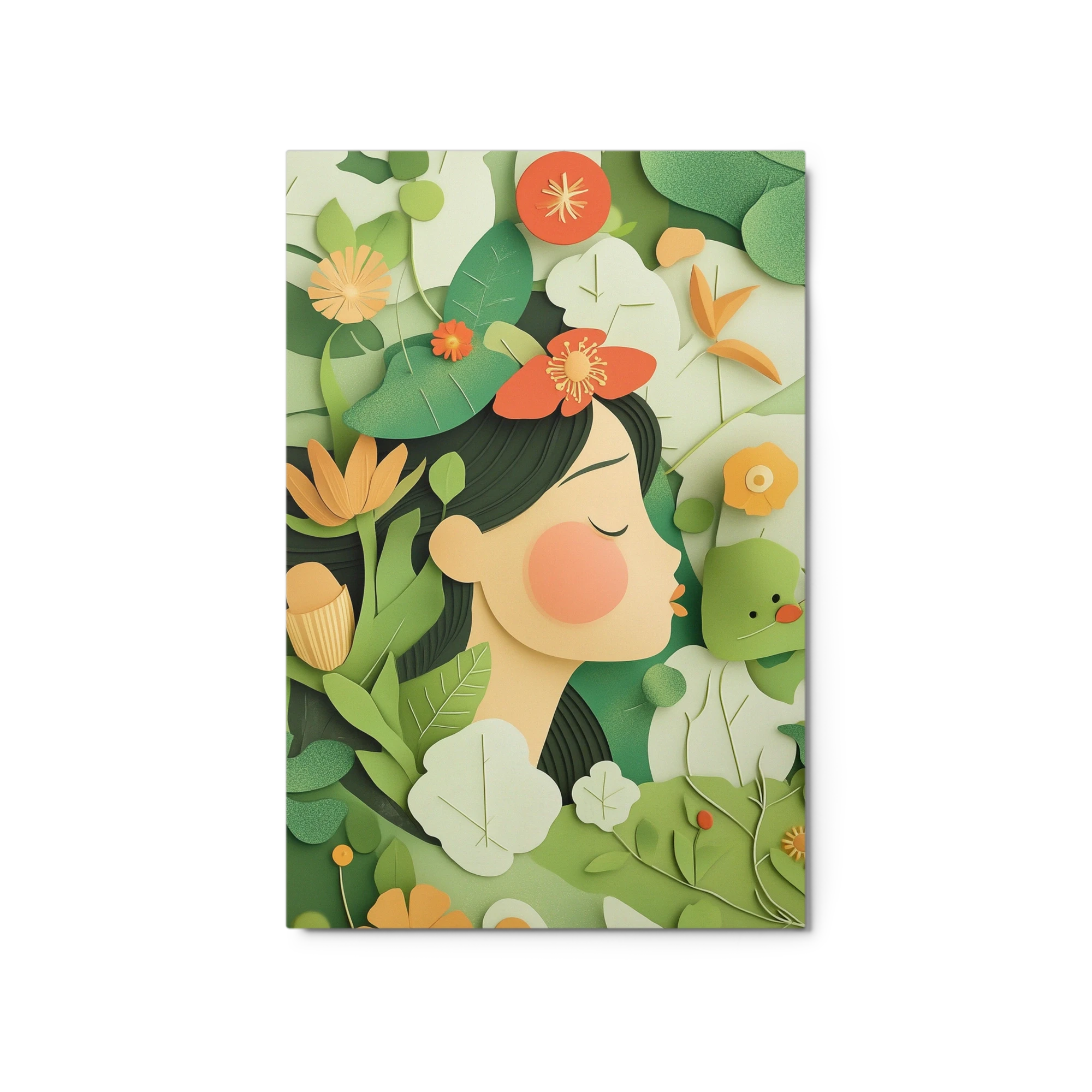 Woman's Profile Surrounded by Nature