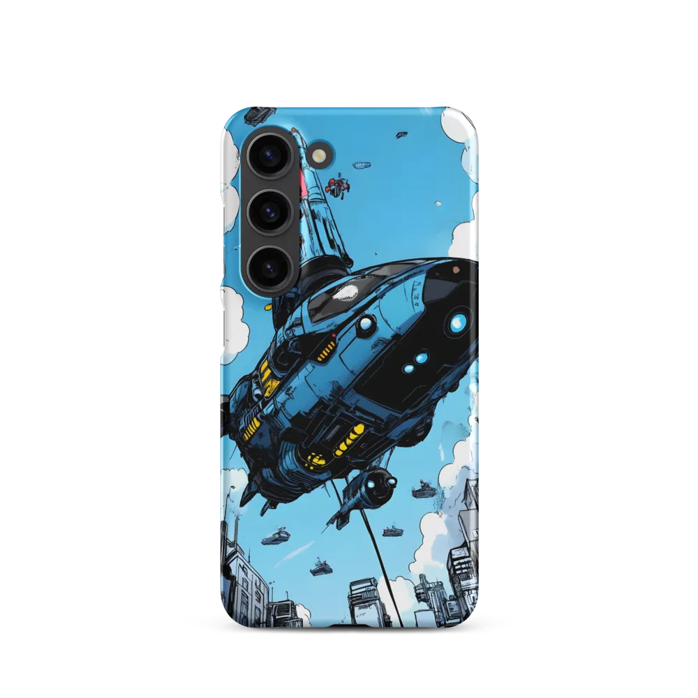 Futuristic Spaceship Over Cityscape | Phone Case