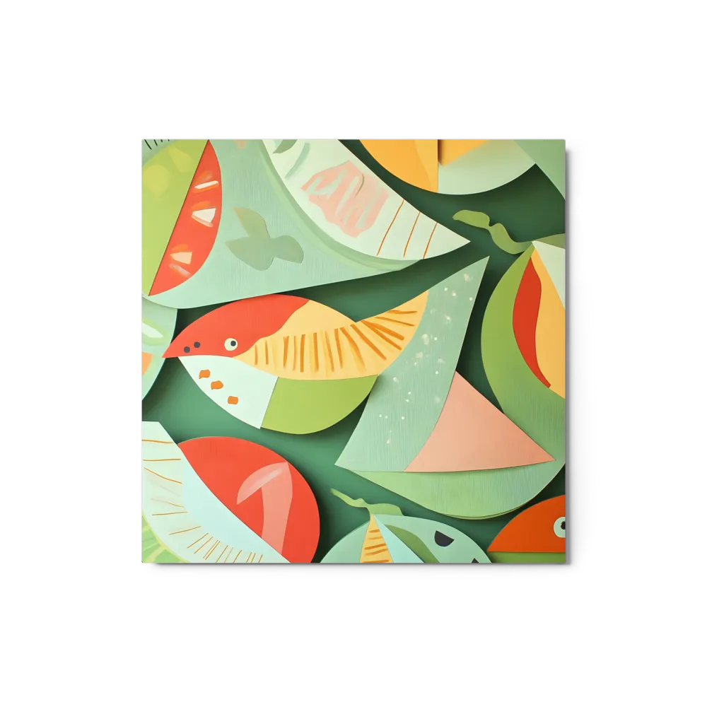 Abstract Leaves and Birds Design