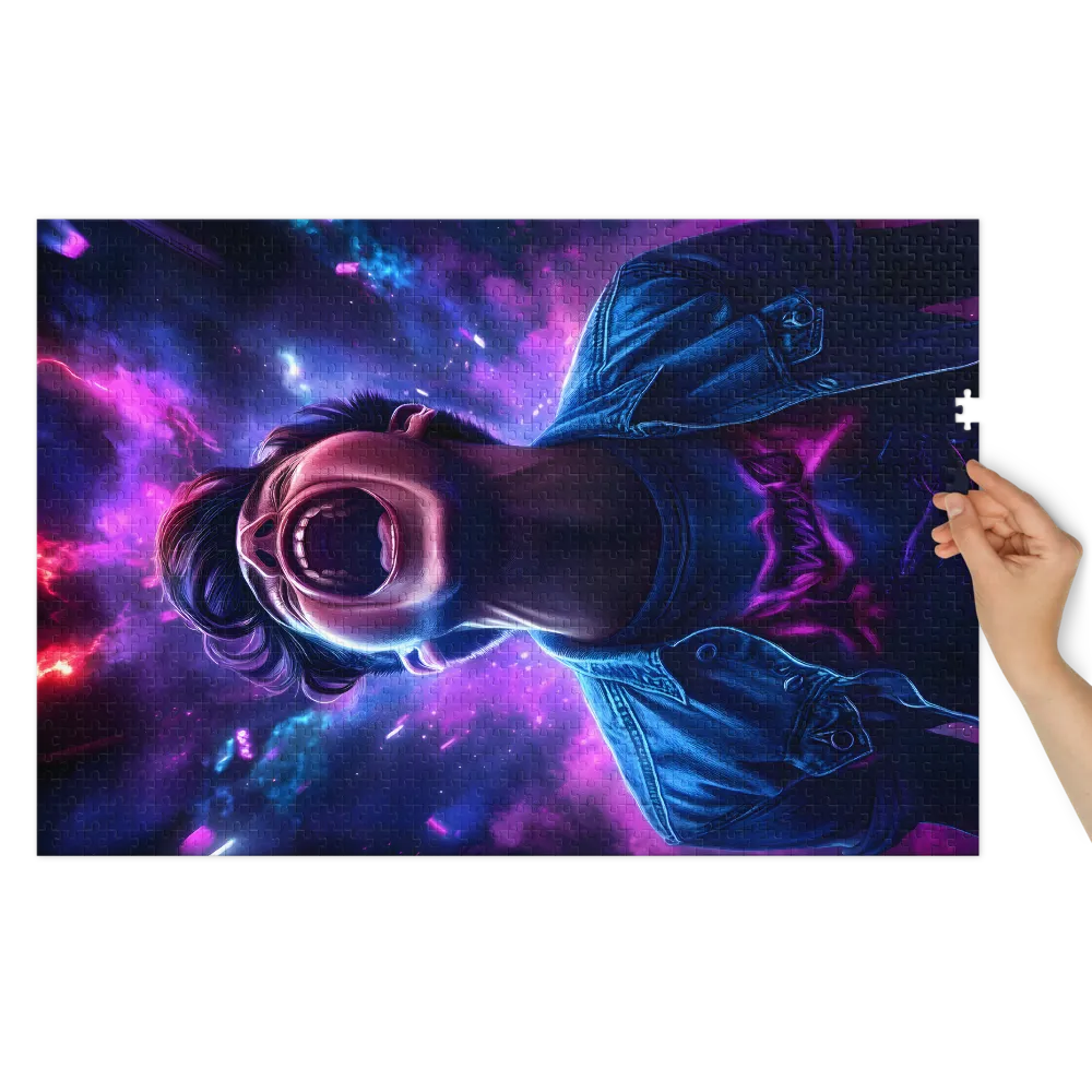 Digital Art of a Screaming Man | Jigsaw Puzzle (252/520 pieces)