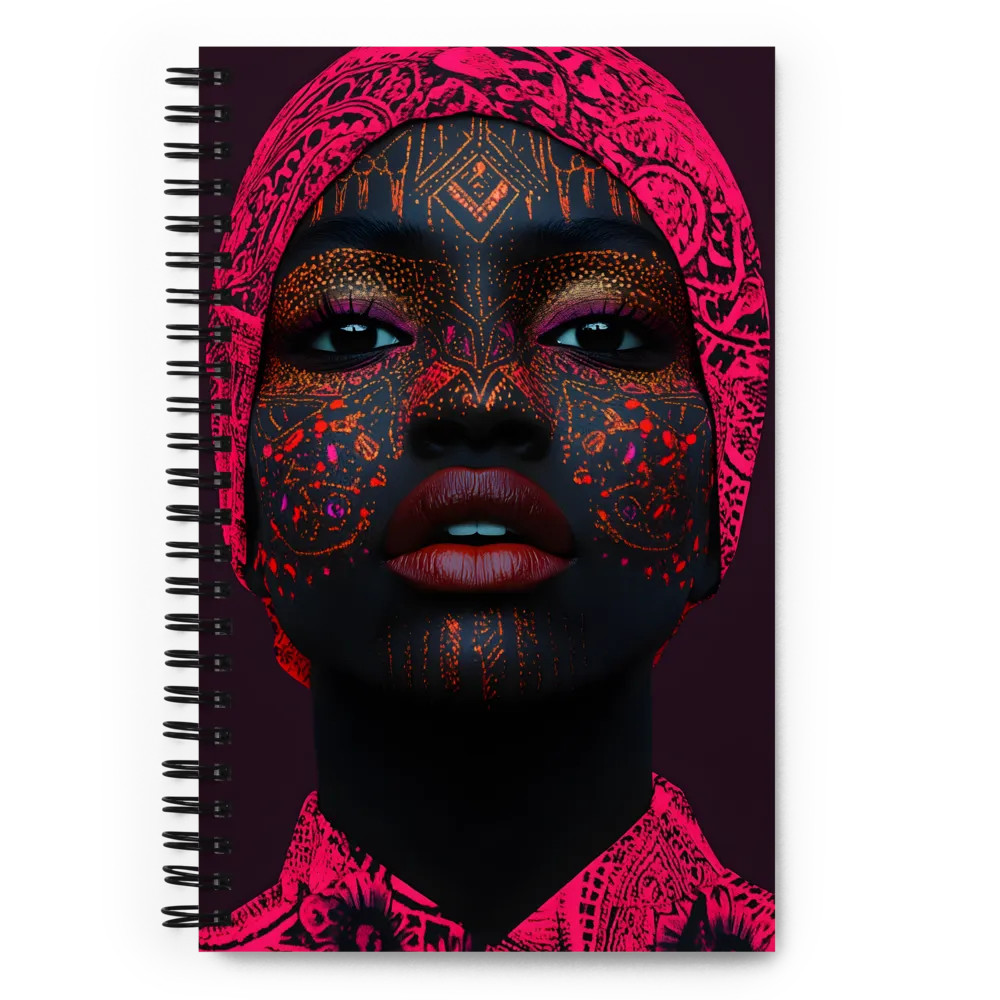 Vibrant Face Art Portrait 
 Spiral Notebook | 140 pages