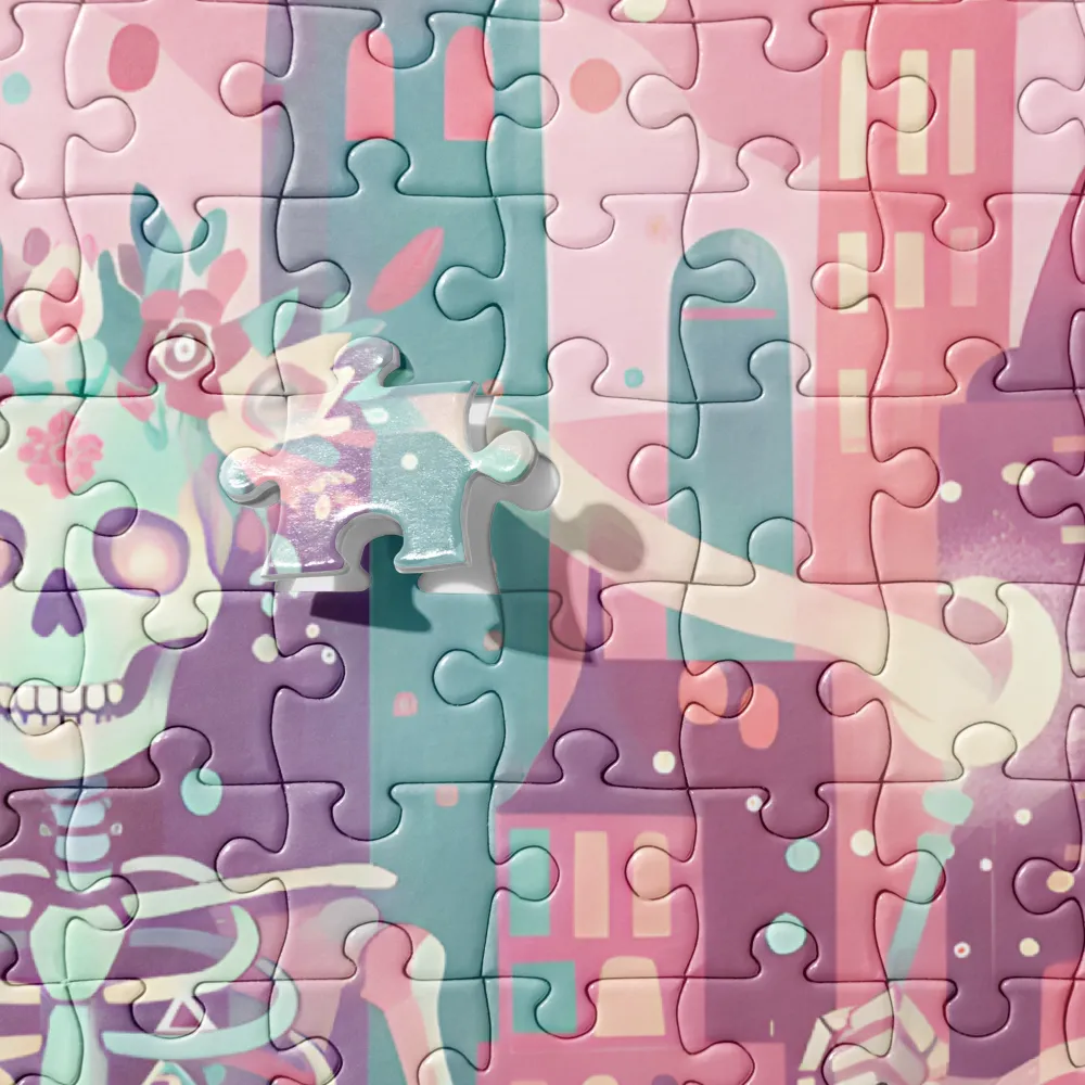 Moonlit Floral Skeleton 
 Jigsaw Puzzle