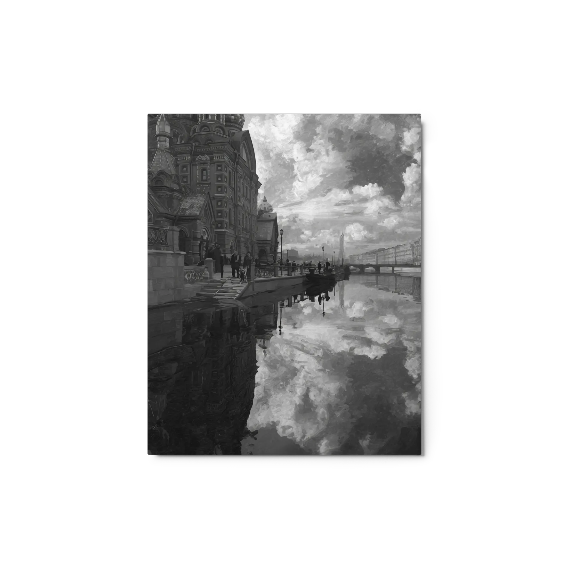 St. Petersburg Canal Reflection 
 Canvas with Brown Frame