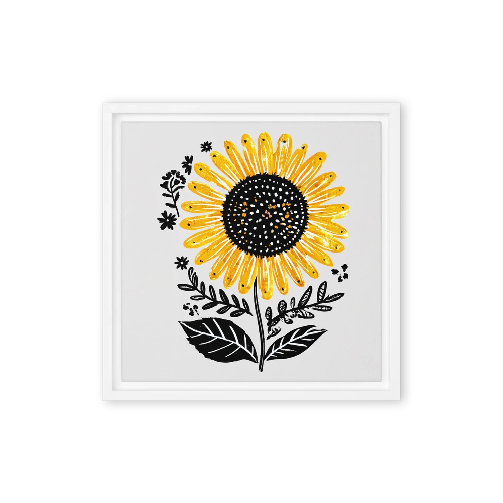 Golden Folk Sunflower | Art Print