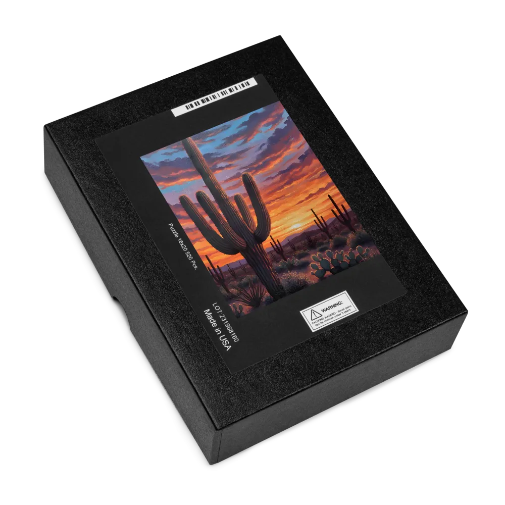 Desert Sentinel Sunset 
 Jigsaw Puzzle in Tin Box