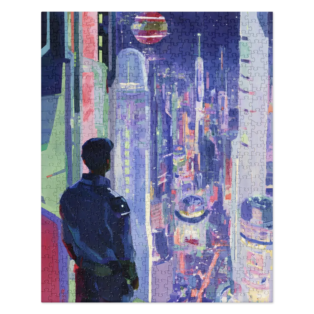 Twilight Metropolis Gaze 
 Jigsaw Puzzle