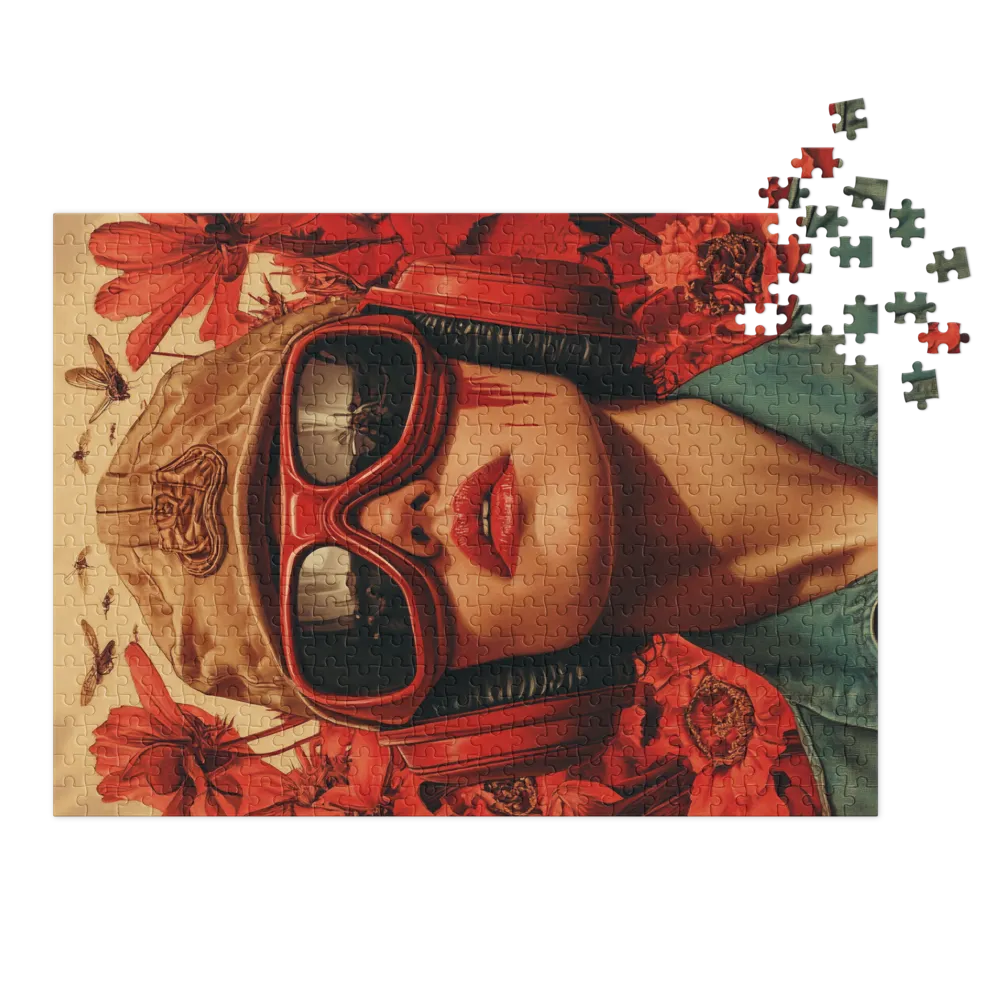 Surreal Woman in Red Headphones