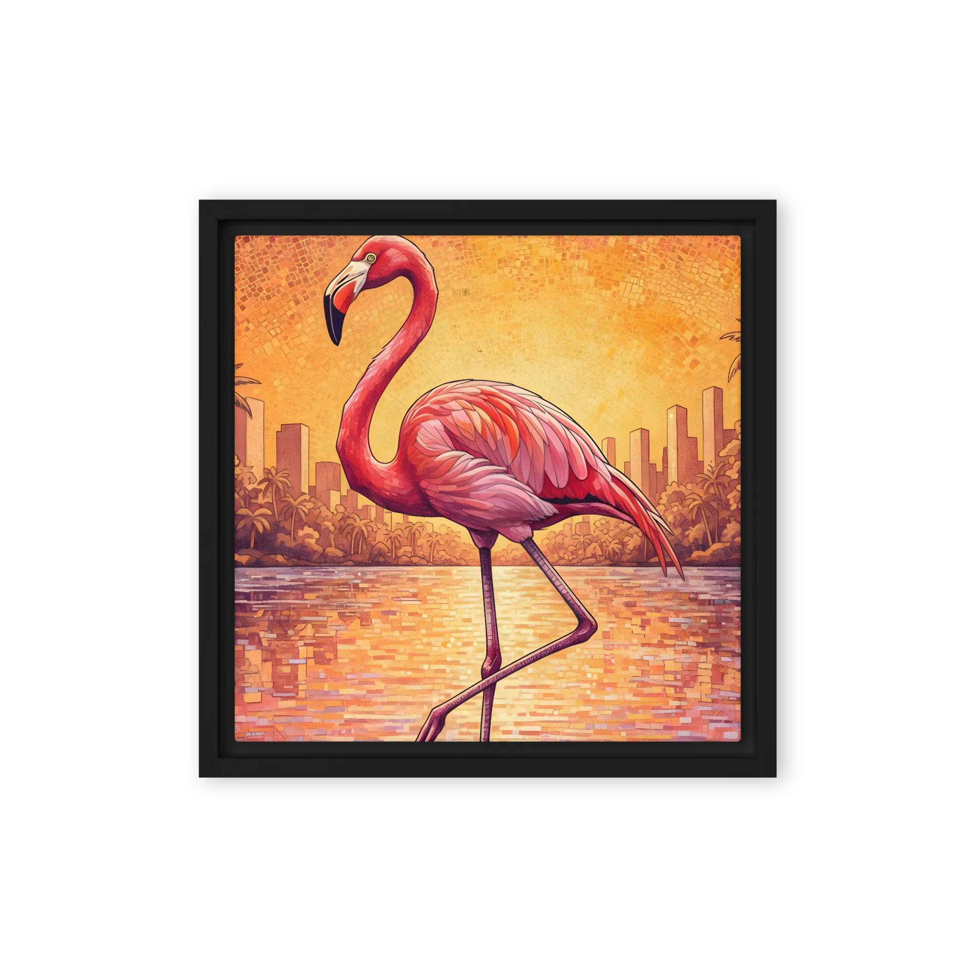 Sunset Mosaic Flamingo