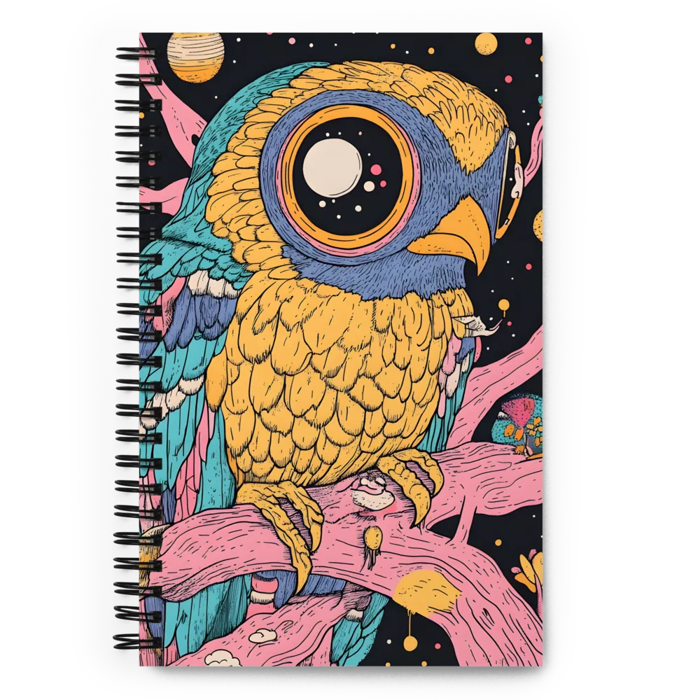 Cosmic Owl Perch 
 Spiral Notebook | 140 pages