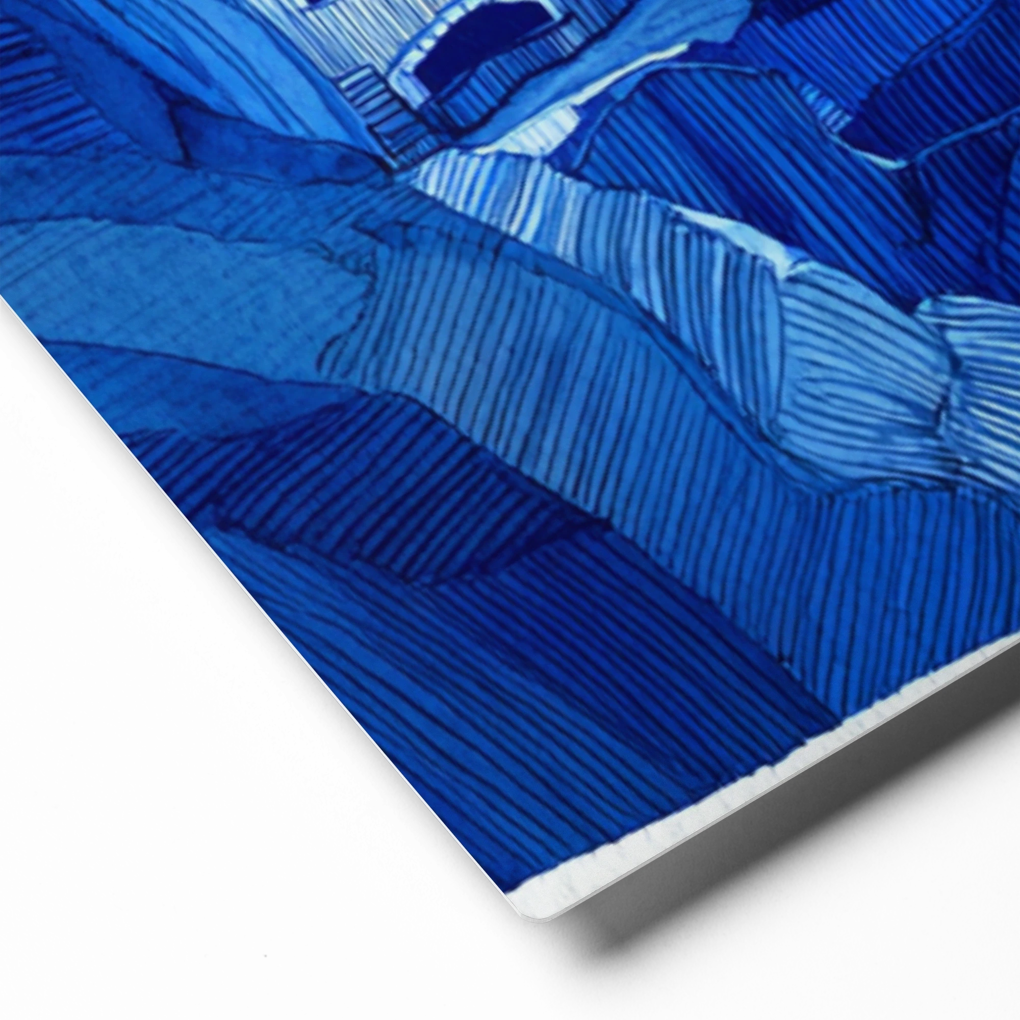 Blue Cliffside Village | Art Print