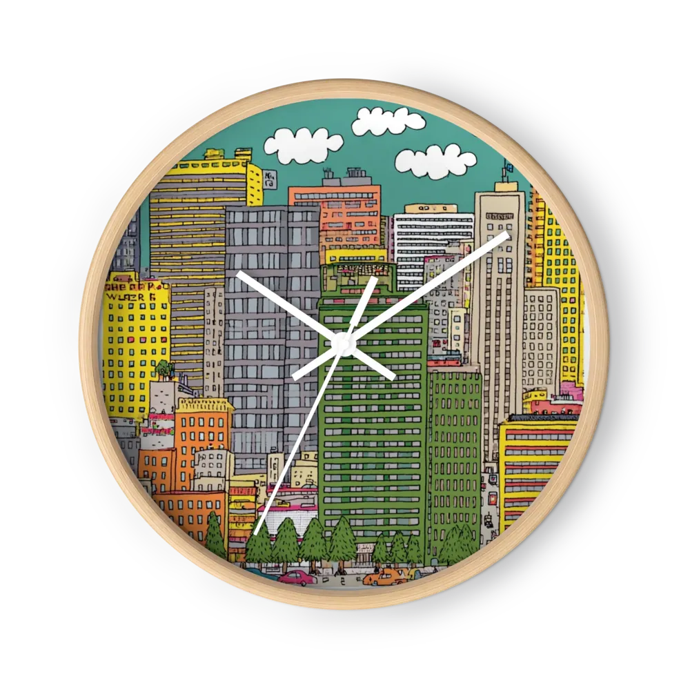 Colorful Tower Blocks | Wall Clock