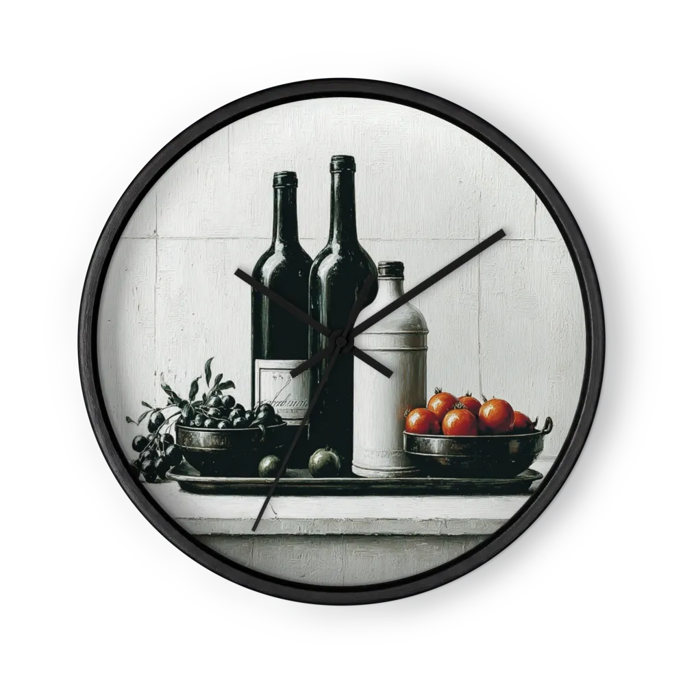 Still Life with Bottles and Tomatoes | Wall Clock