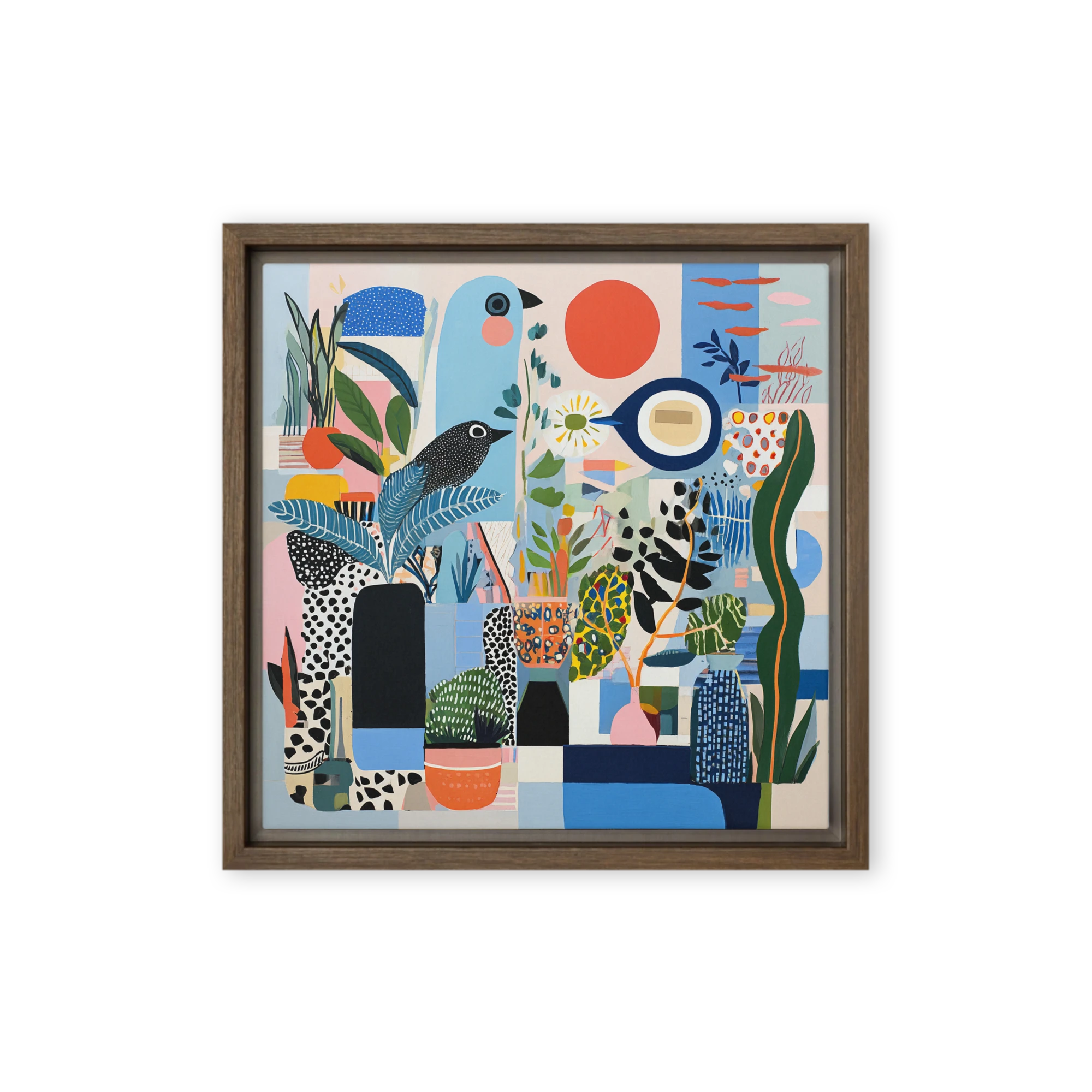 Tropical Birds and Botanical Collage