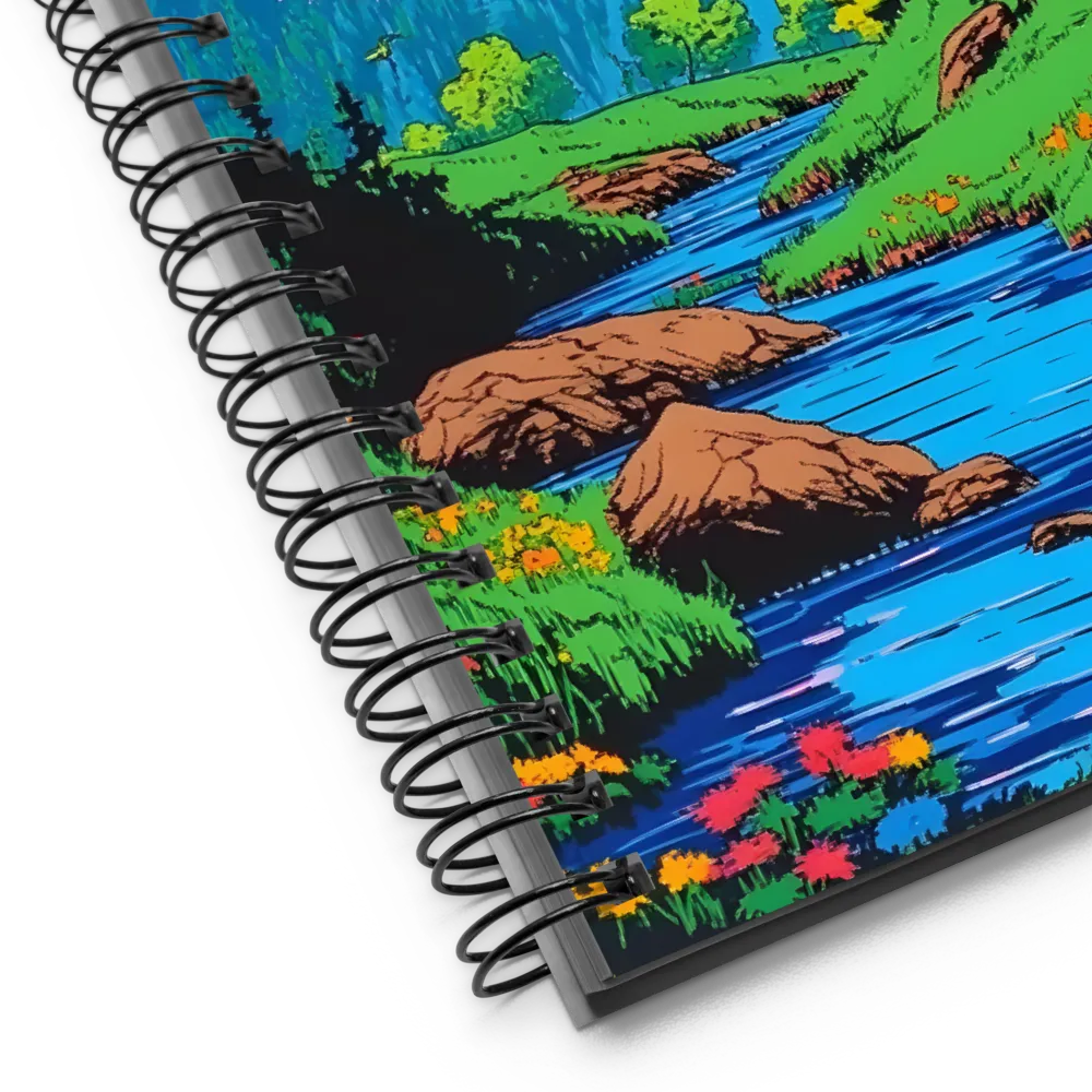 Vibrant Pixel Valley 
 Spiral Notebook | 140 pages