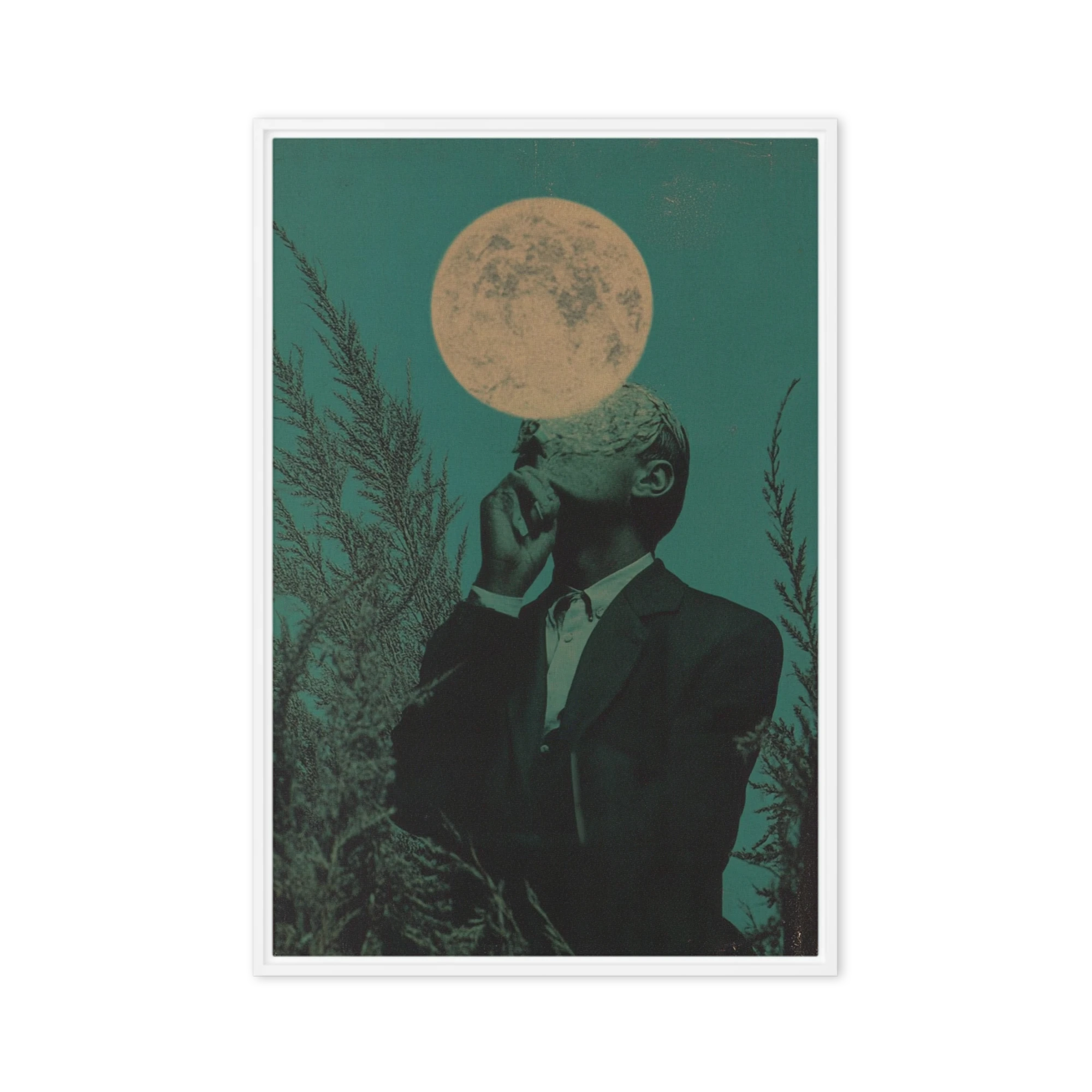 Surreal Portrait with Moon and Man
