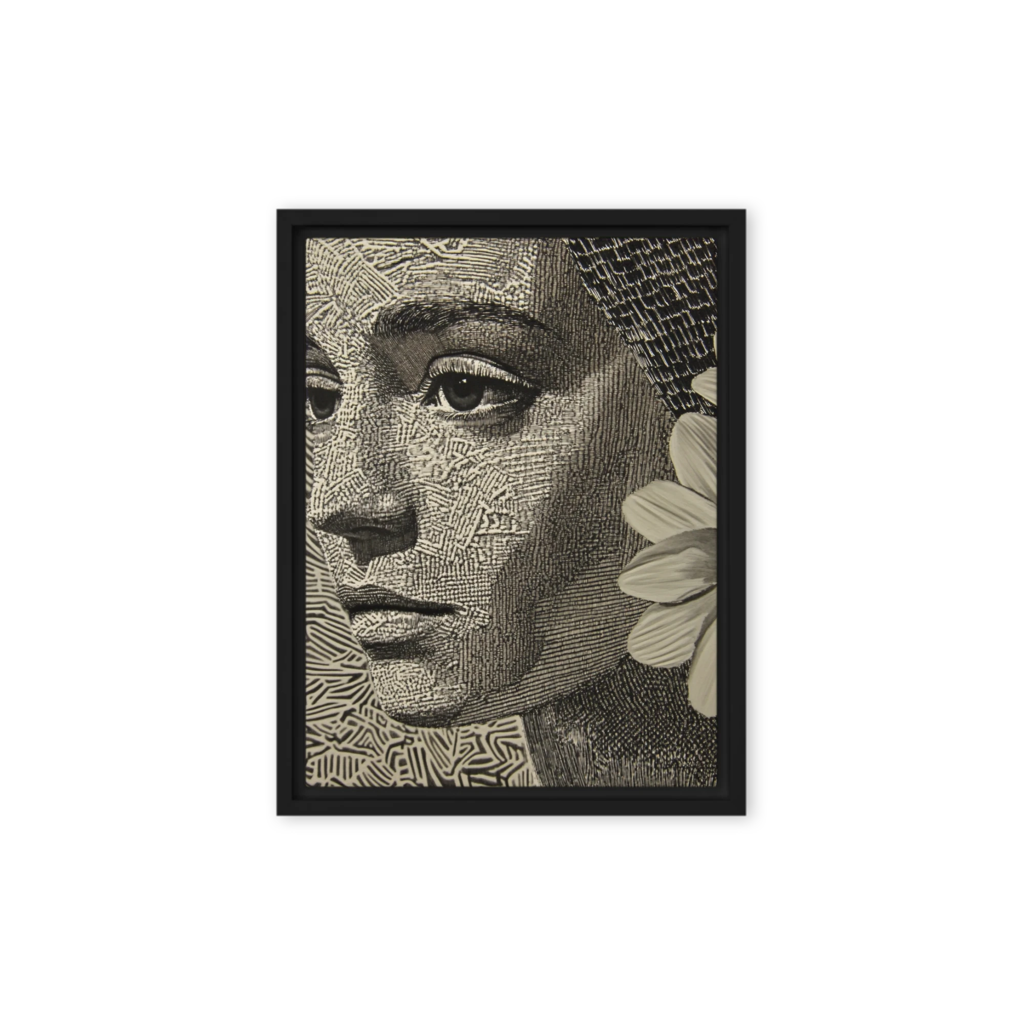 Intricate Portrait in Black and White