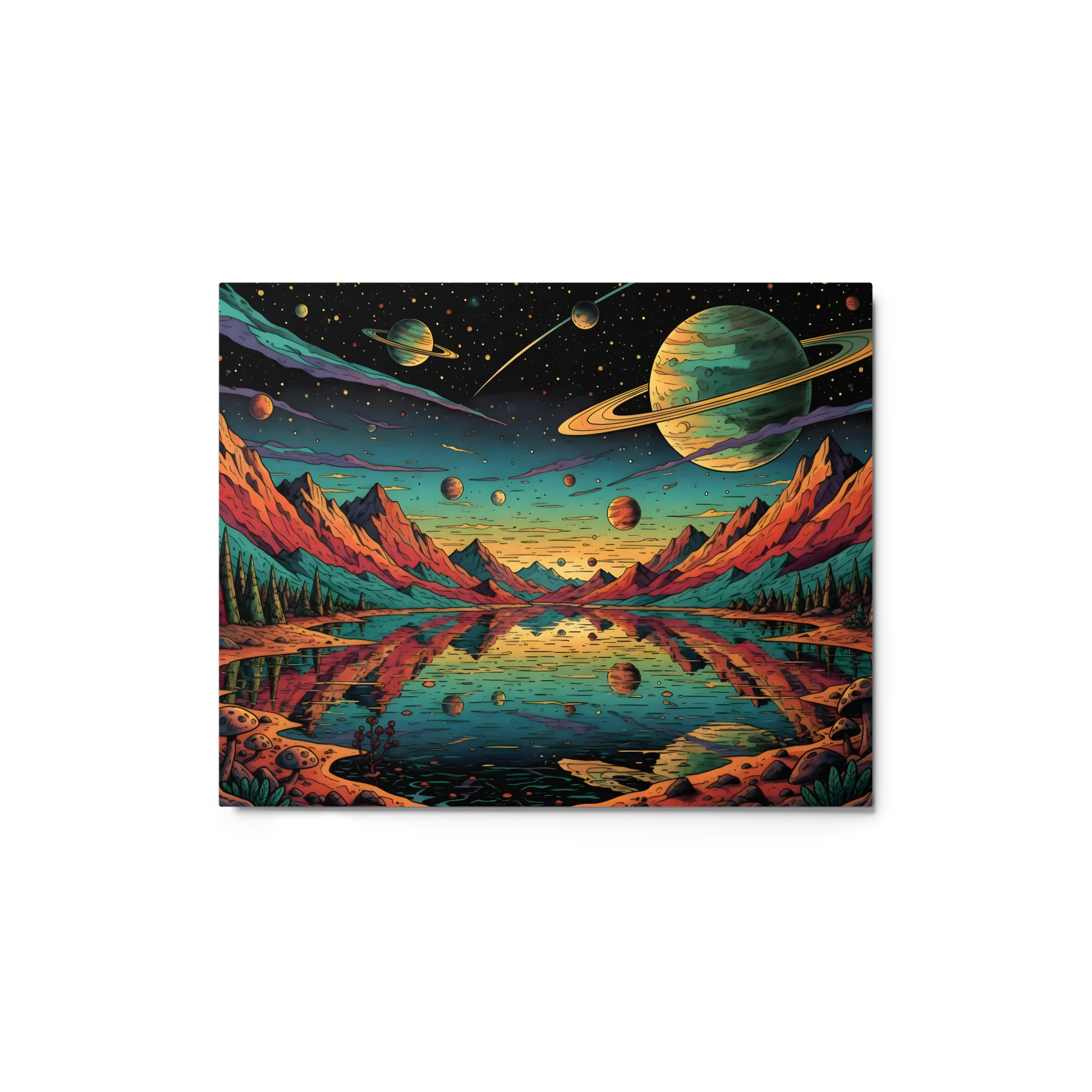 Psychedelic Planetary Vista 
 Canvas | 18″x 24″