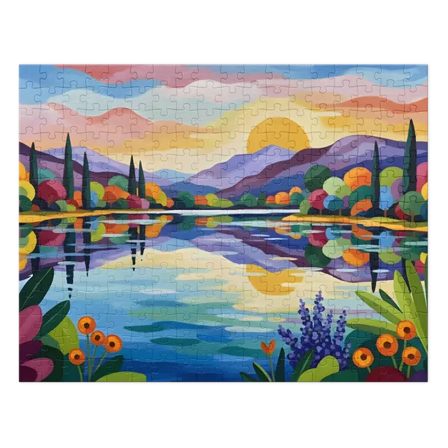 Vibrant Lakeside Serenity | Jigsaw Puzzles
