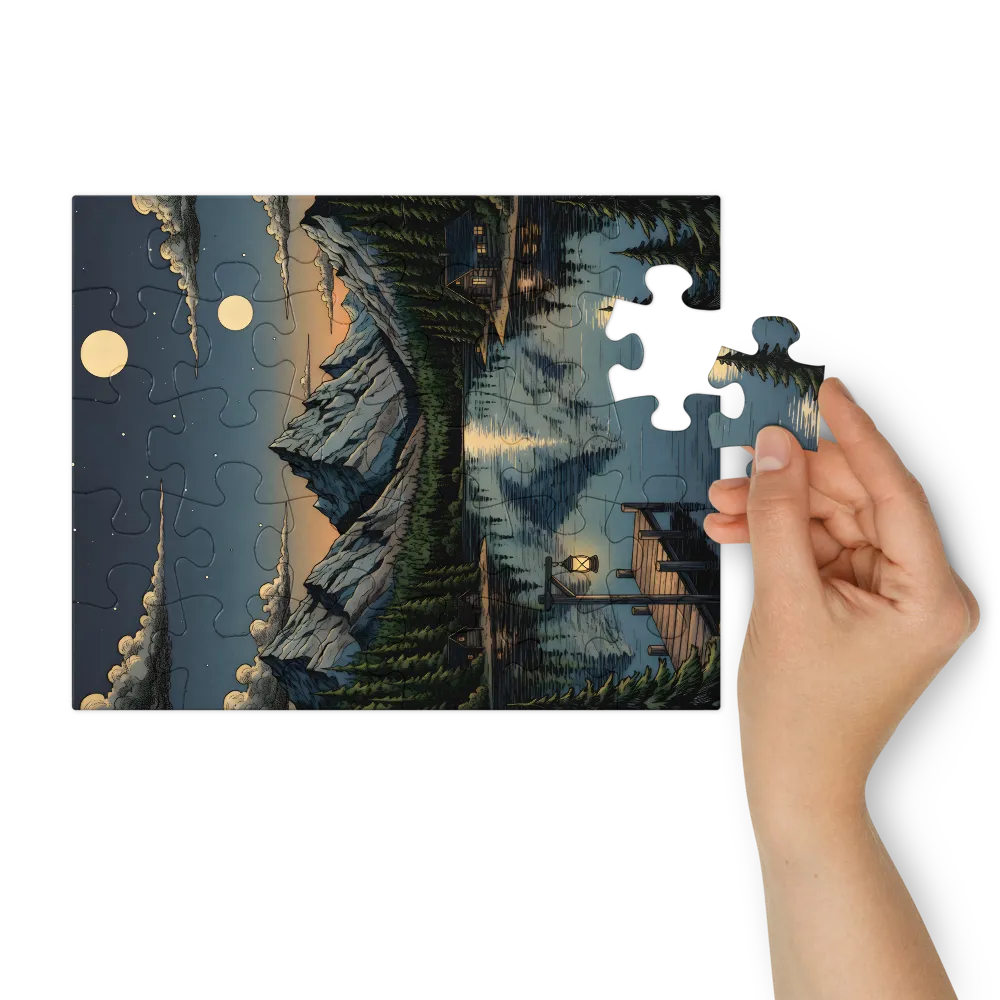 Lakeside Nocturne 
 Jigsaw Puzzle in Tin Box