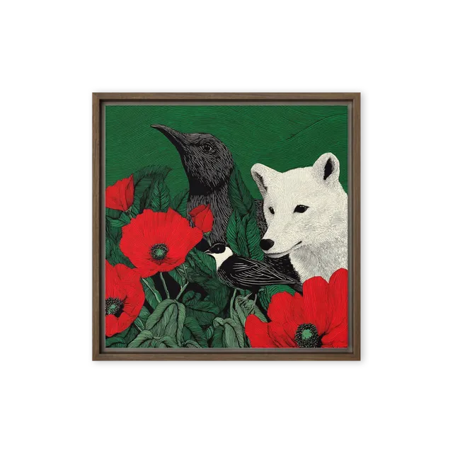 The Raven and the White Wolf | Art Print