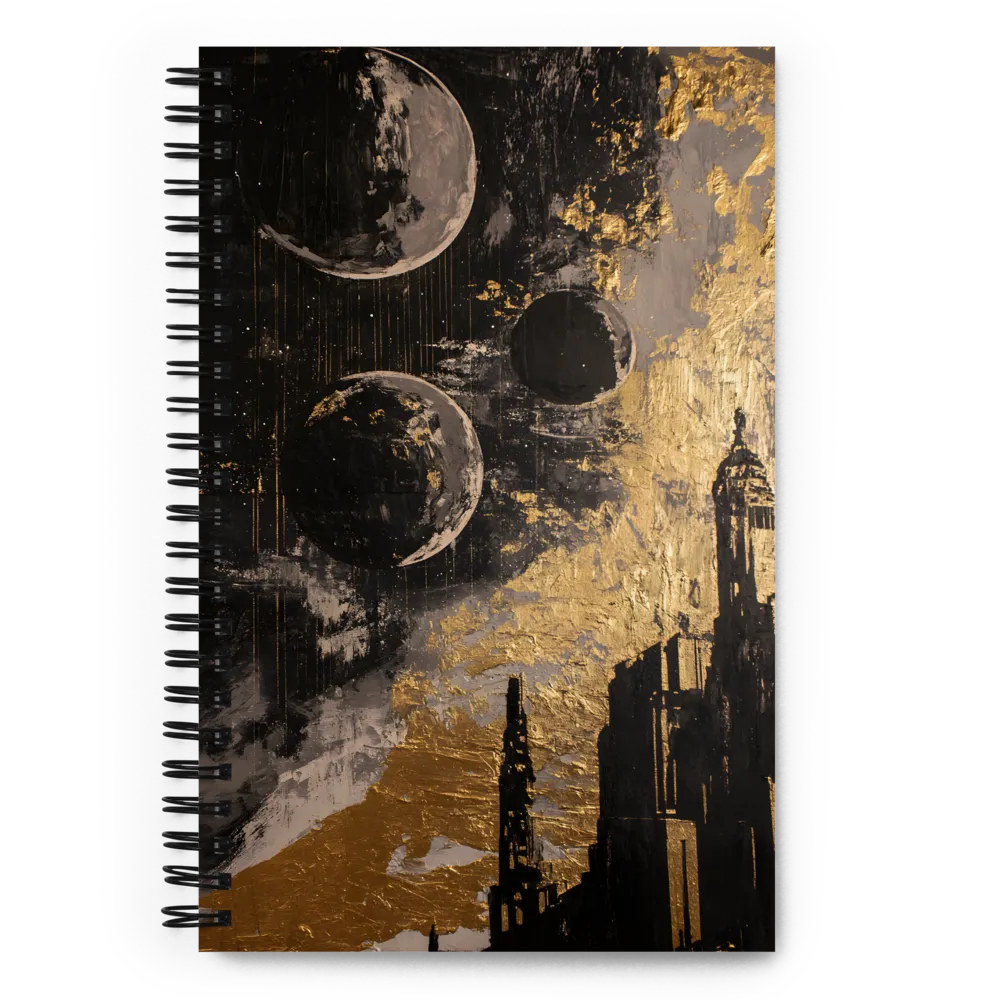 Cosmic Metropolis Gold 
 Spiral Notebook | 140 pages